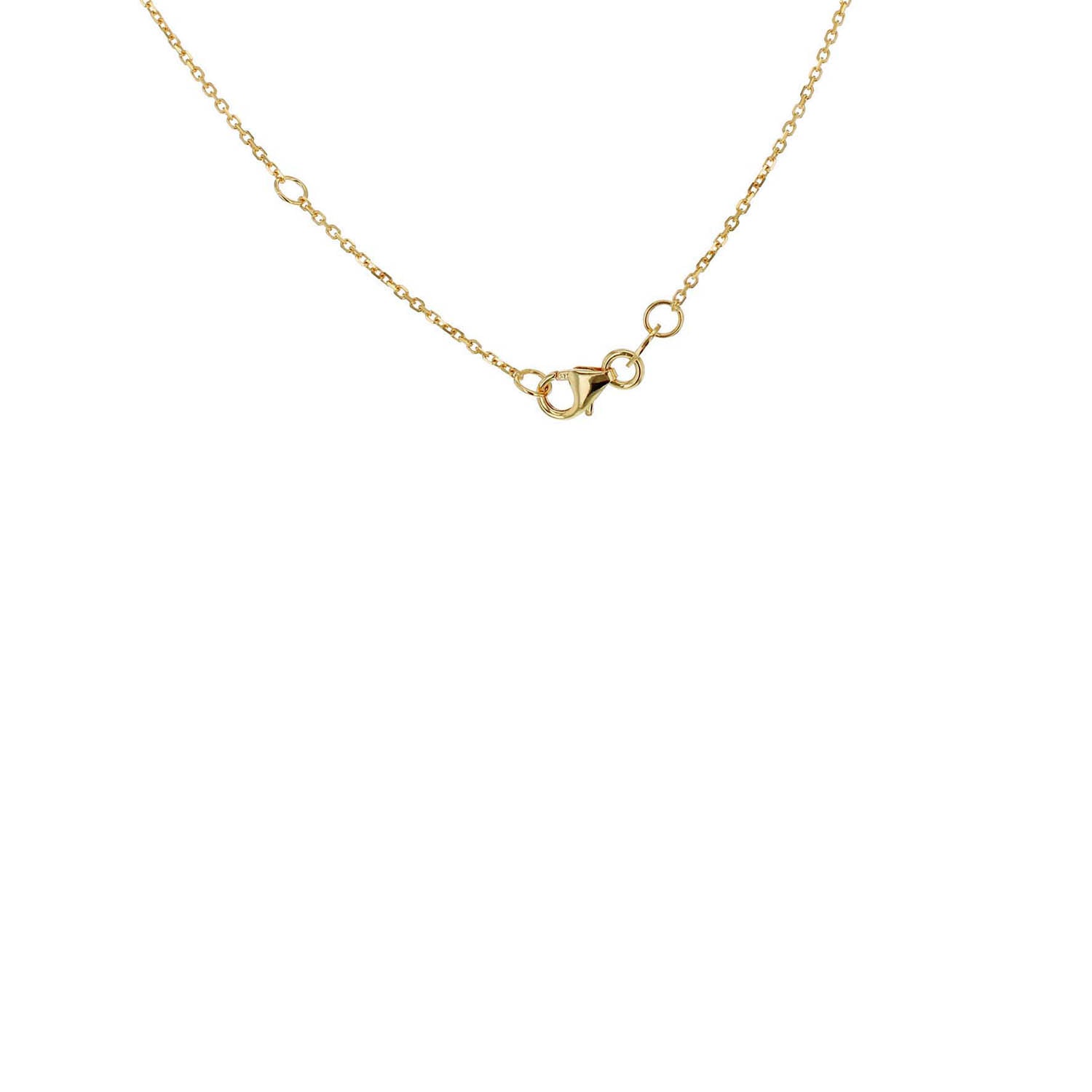 9K Yellow Gold Diamond Cut Oval Necklace Adjustable Elegance 43cm