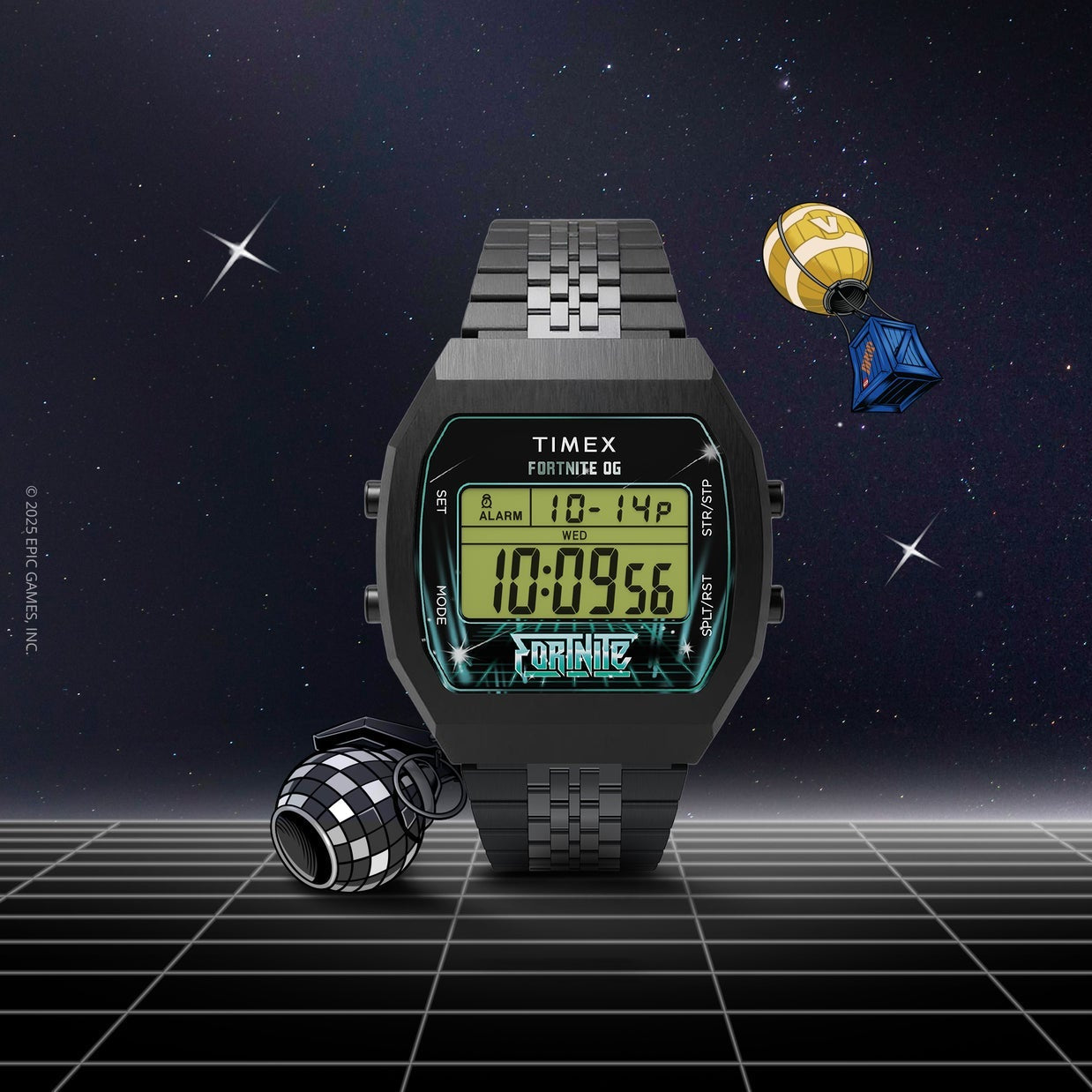 Timex x Fortnite Limited Edition T80 Black Stainless Steel Watch TW2Y46000