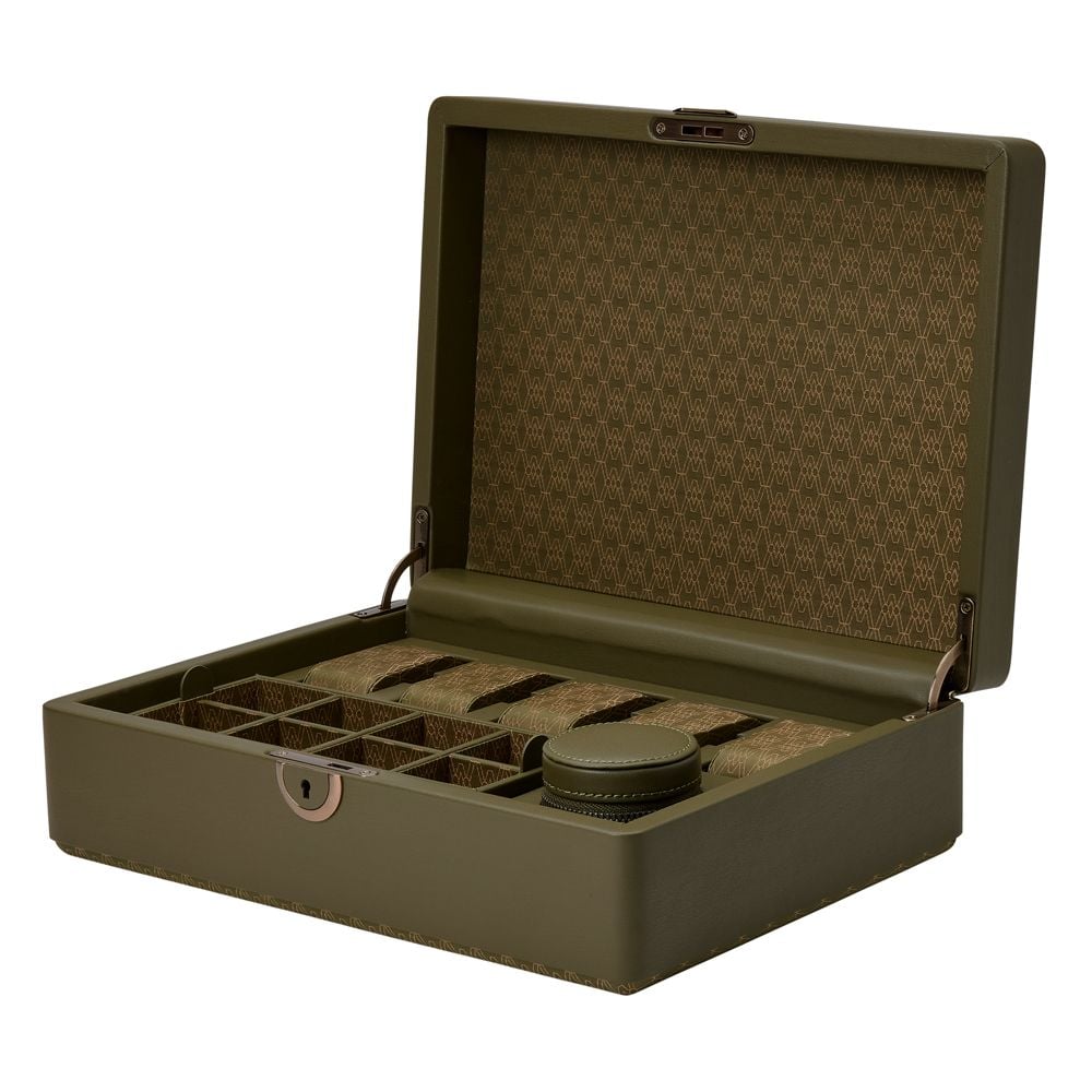 Wolf Earth 5 Piece Watch Box with Storage Olive 190941