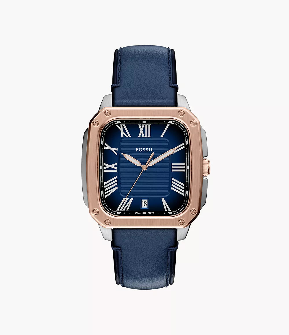 Fossil Crosby Three Hand Blue Leather Watch FS6149