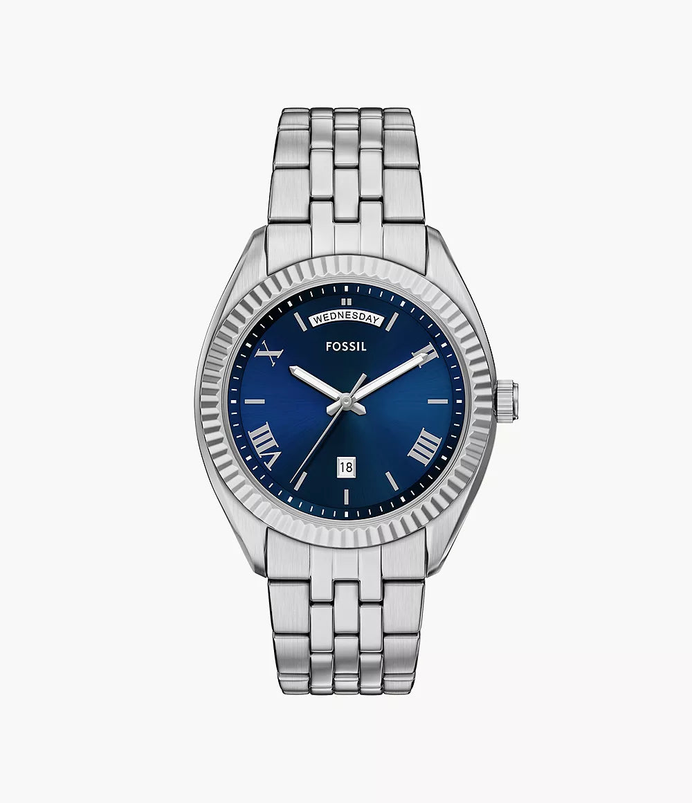 Fossil Campbell Three Hand Stainless Steel Watch FS6140