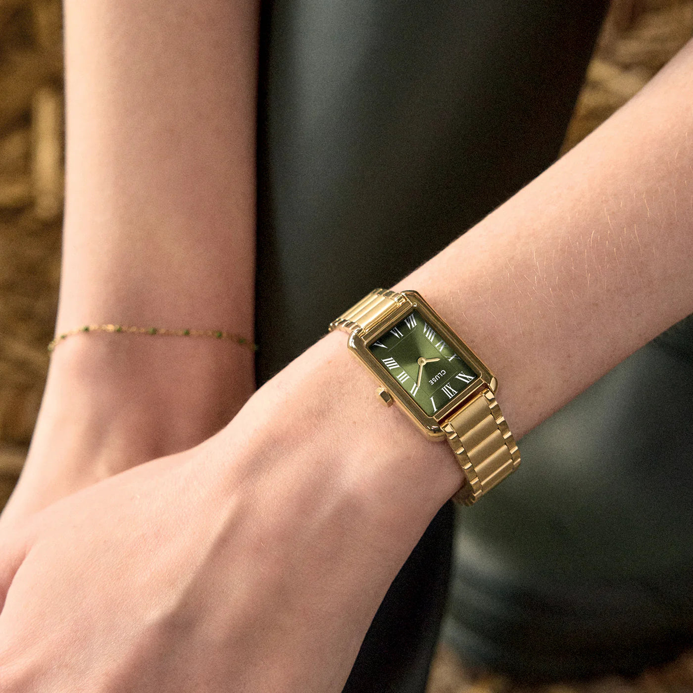 CLUSE Belisenna Stainless Steel Olive Dial Gold Women's Watch CW15007