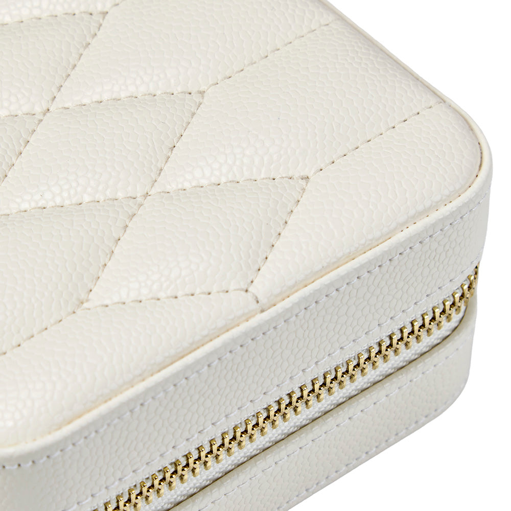 Wolf Lauren Zip Travel Case in ivory recycled vegan leather — view 6