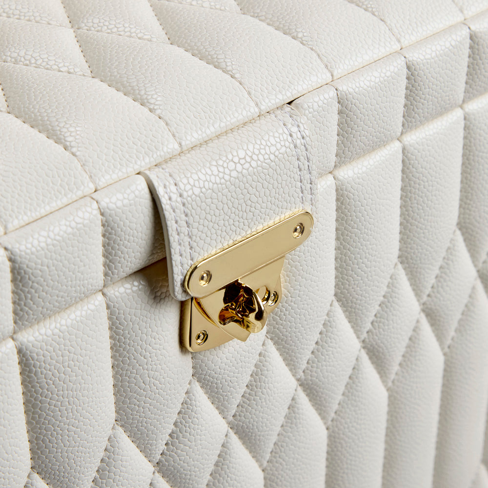 Wolf Lauren Medium Jewellery Box in ivory recycled vegan leather — view 7
