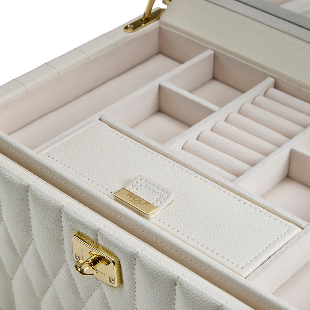 Wolf Lauren Medium Jewellery Box in ivory recycled vegan leather — view 4