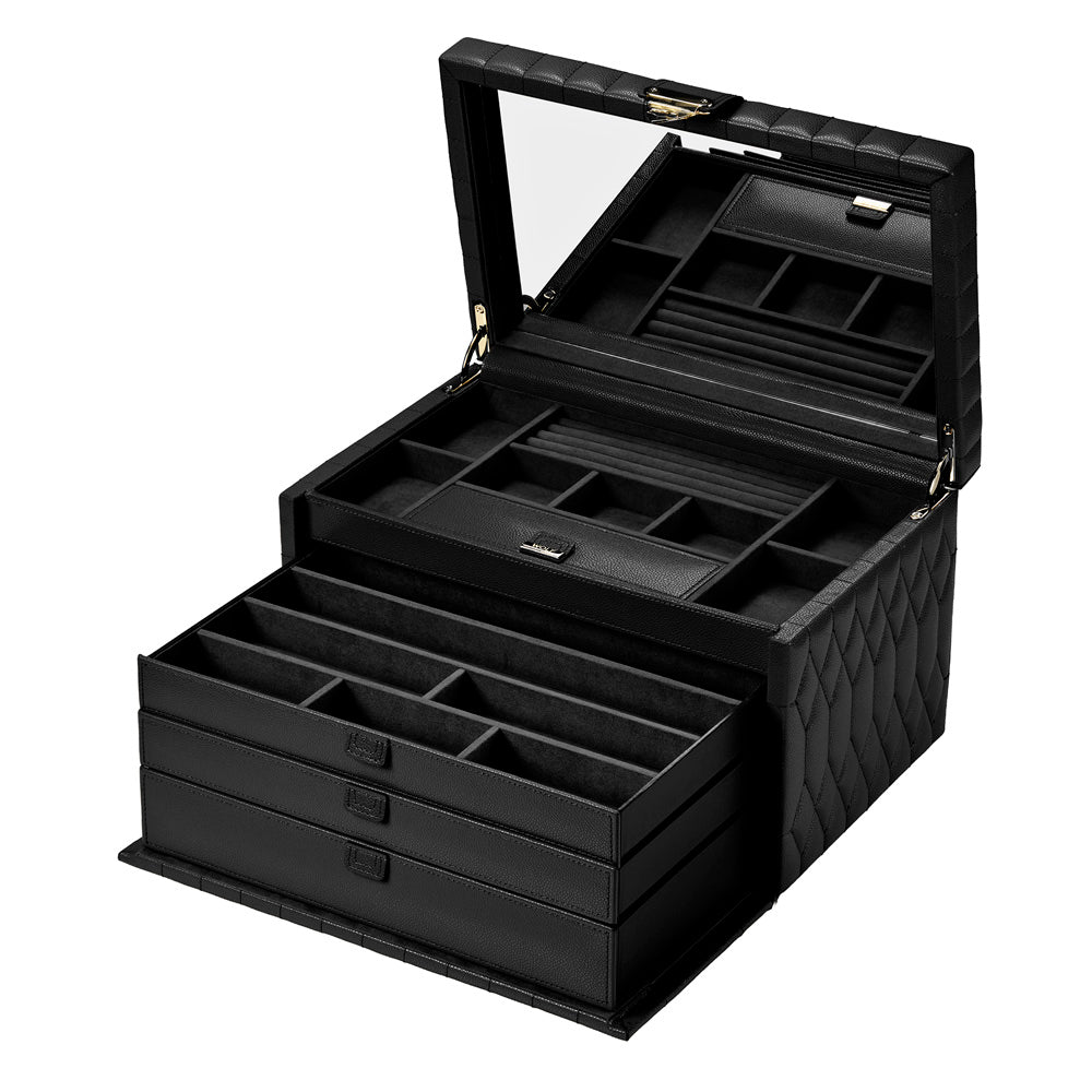 Wolf Lauren Large Jewellery Box in black recycled vegan leather — view 10