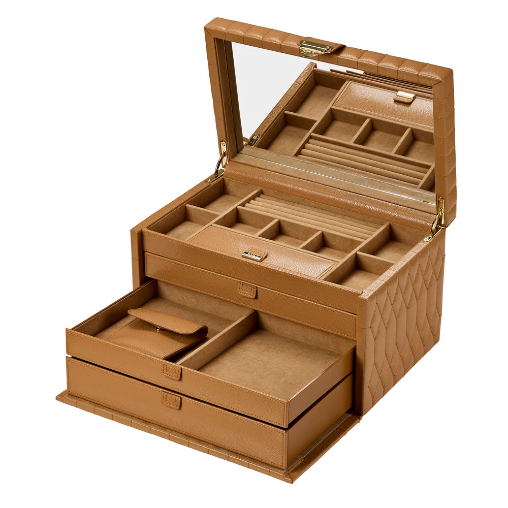 Wolf Lauren Large Jewellery Box in caramel recycled vegan leather — view 11
