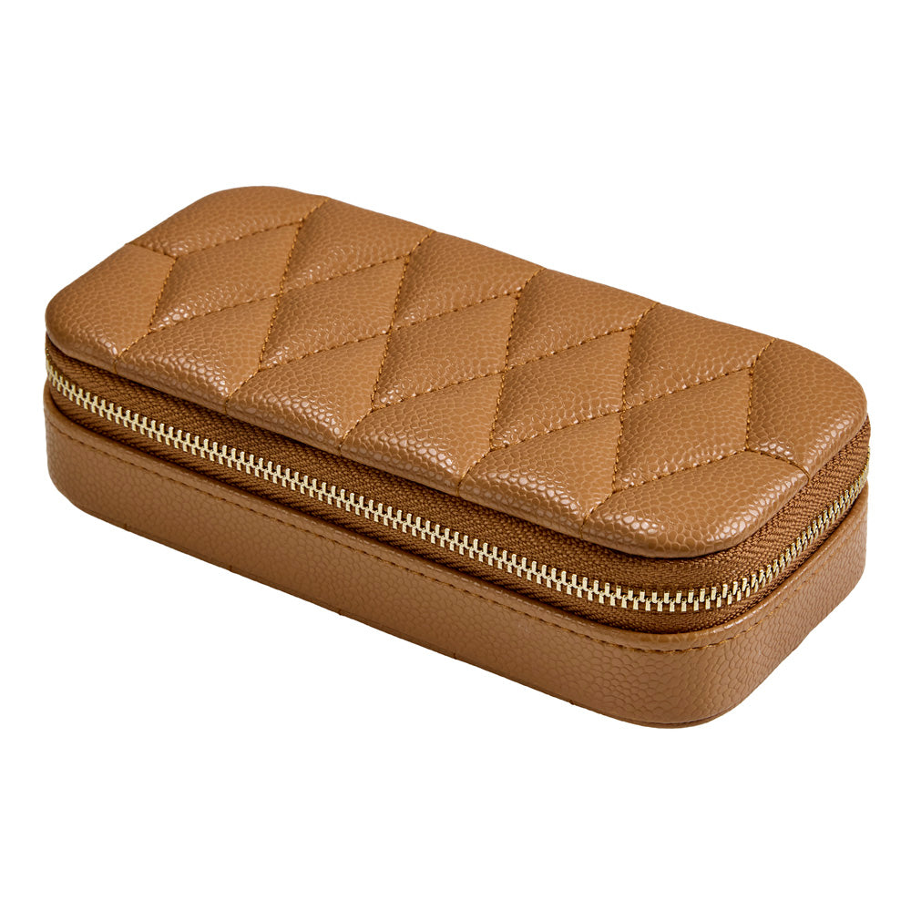 Wolf Lauren Extra Large Jewellery Box in caramel recycled vegan leather — view 6