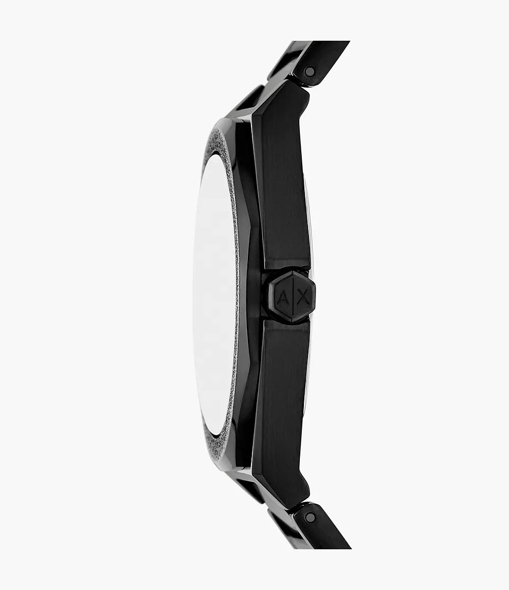 Armani Exchange Three Hand Black Stainless Steel Watch AX4621