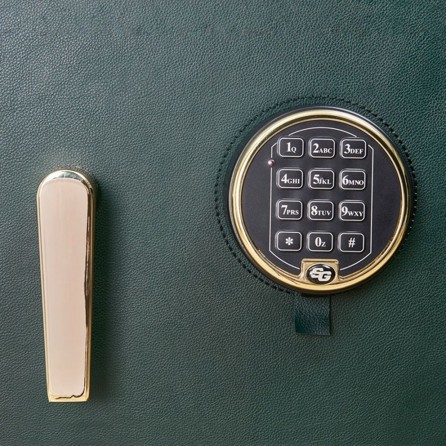 WOLF Athos 16 Piece Watch Winder and Jewellery Safe Green