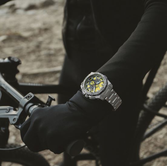 Festina Chrono Bike Yellow Dial Stainless Steel Strap Watch F20724/4