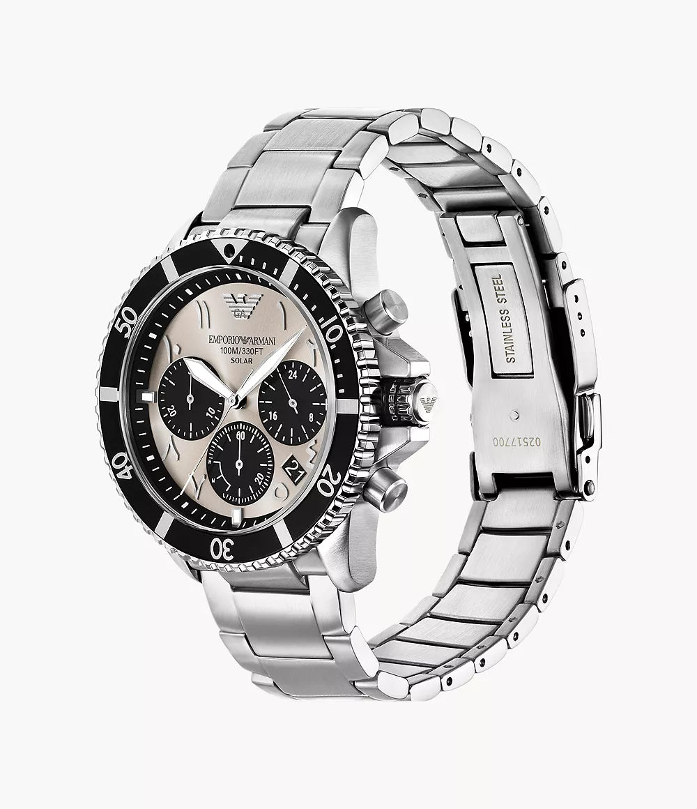 Emporio Armani World Explorer Solar Powered Stainless Steel WatchAR11722