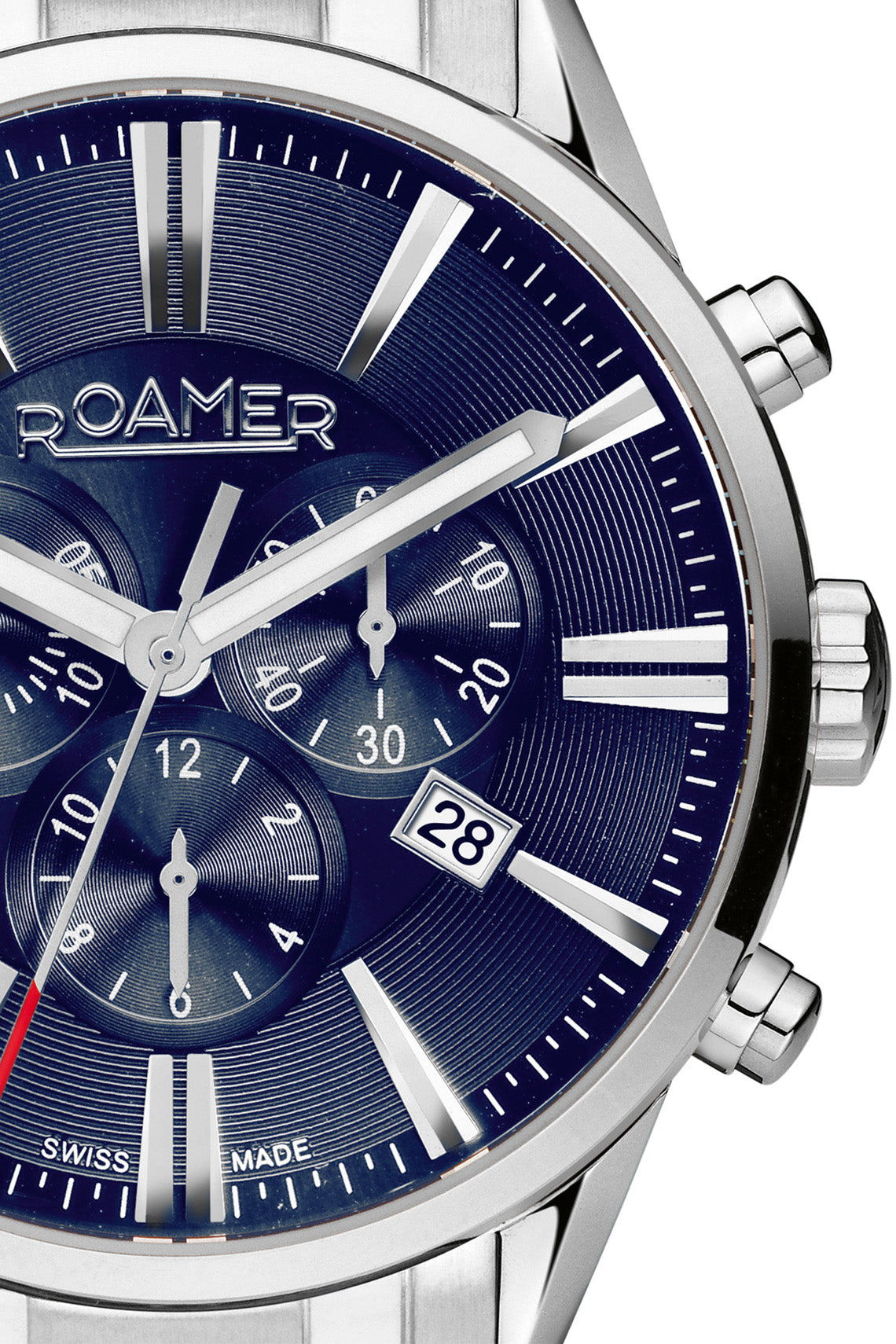 Roamer Superior Chronograph 44mm Blue Dial Stainless Steel Strap Watch