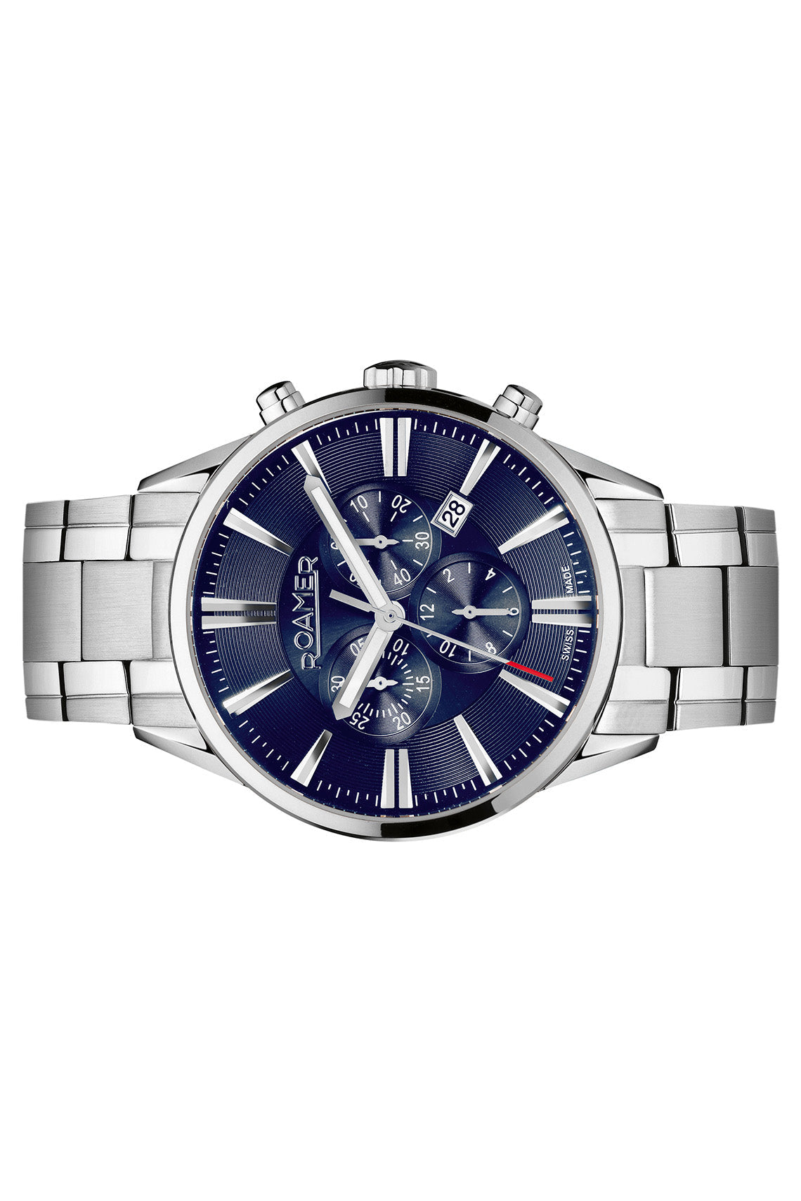 Roamer Superior Chronograph 44mm Blue Dial Stainless Steel Strap Watch
