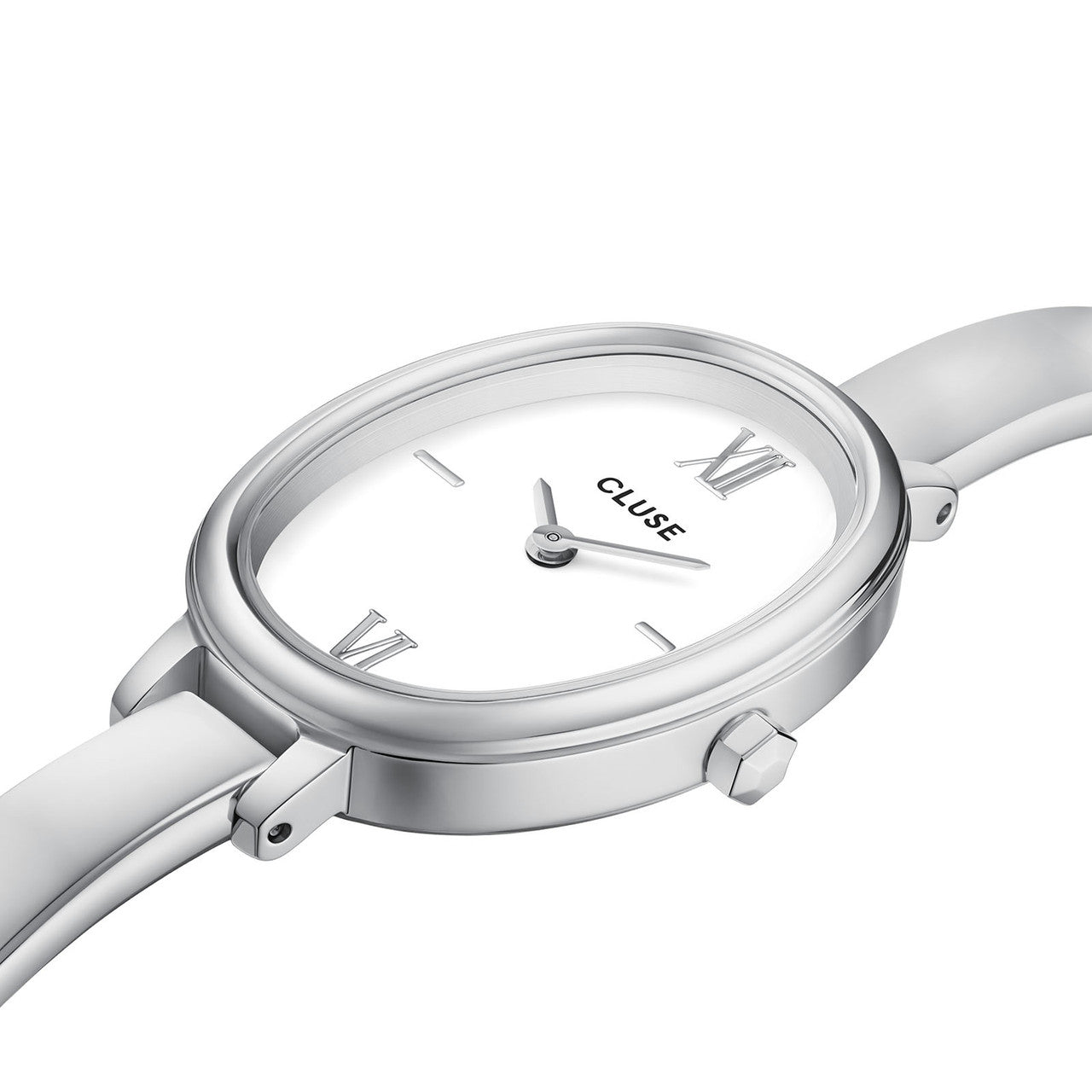 CLUSE L'Ovale Steel, White Dial Silver Band Women's Watch CW16102