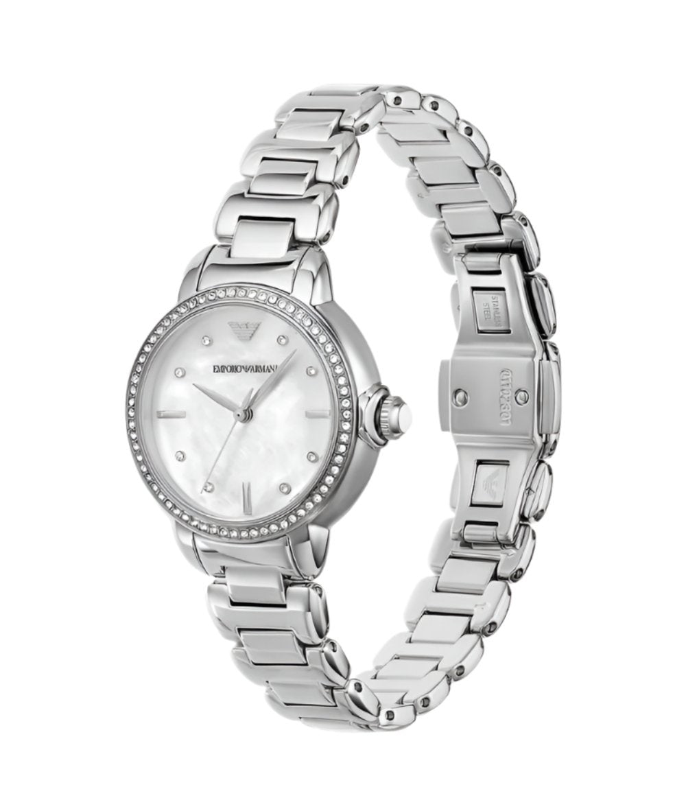 Armani Silver Dial Stainless Steel Watch Model AR11596