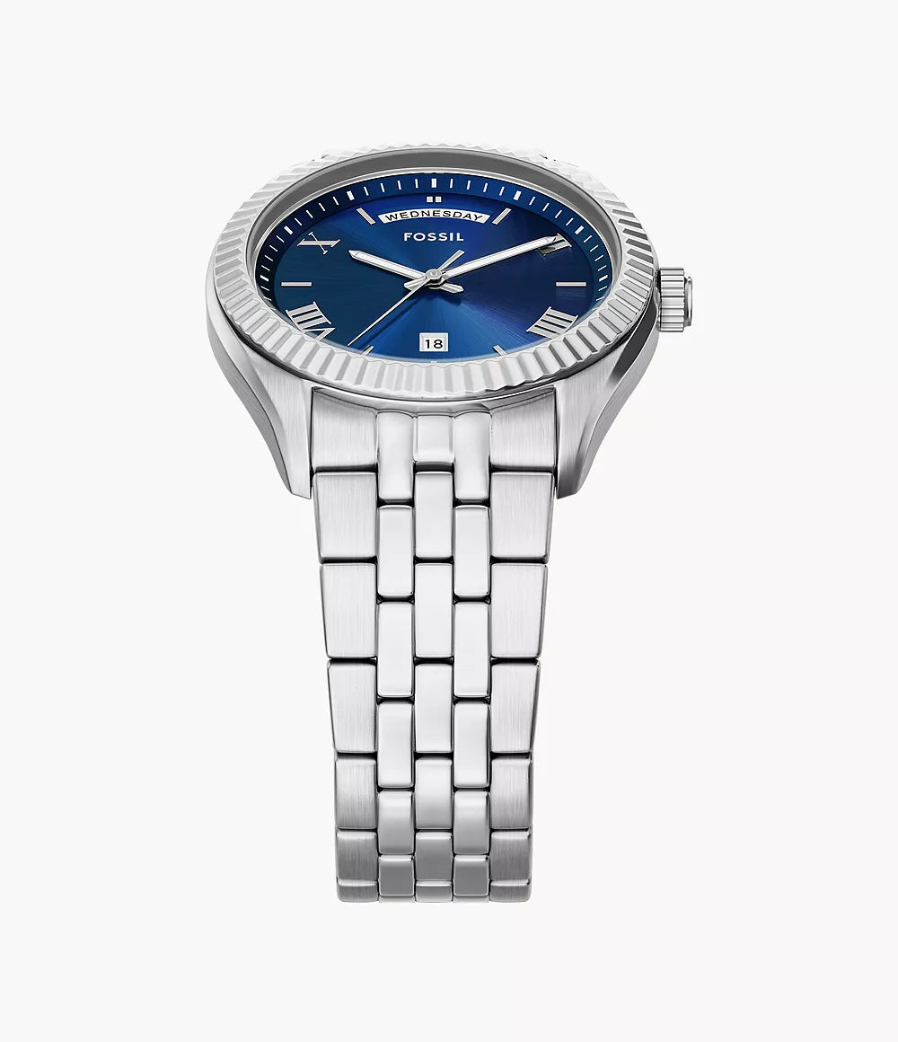 Fossil Campbell Three Hand Stainless Steel Watch FS6140