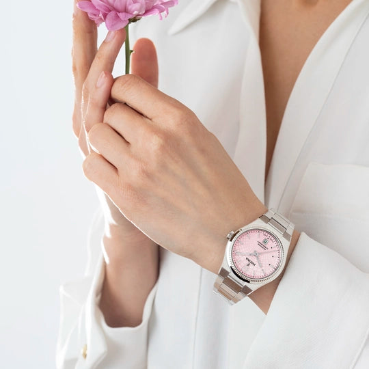 Festina Swiss Made Pink Dial Stainless Steel Bracelet Women's Watch F20052/3
