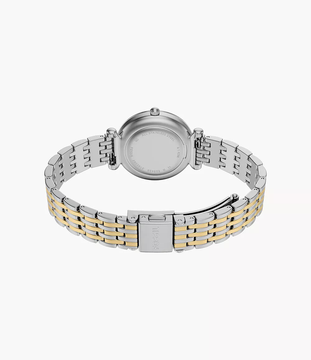 Fossil Carlie Three Hand Two Tone Stainless Steel Watch ES5438