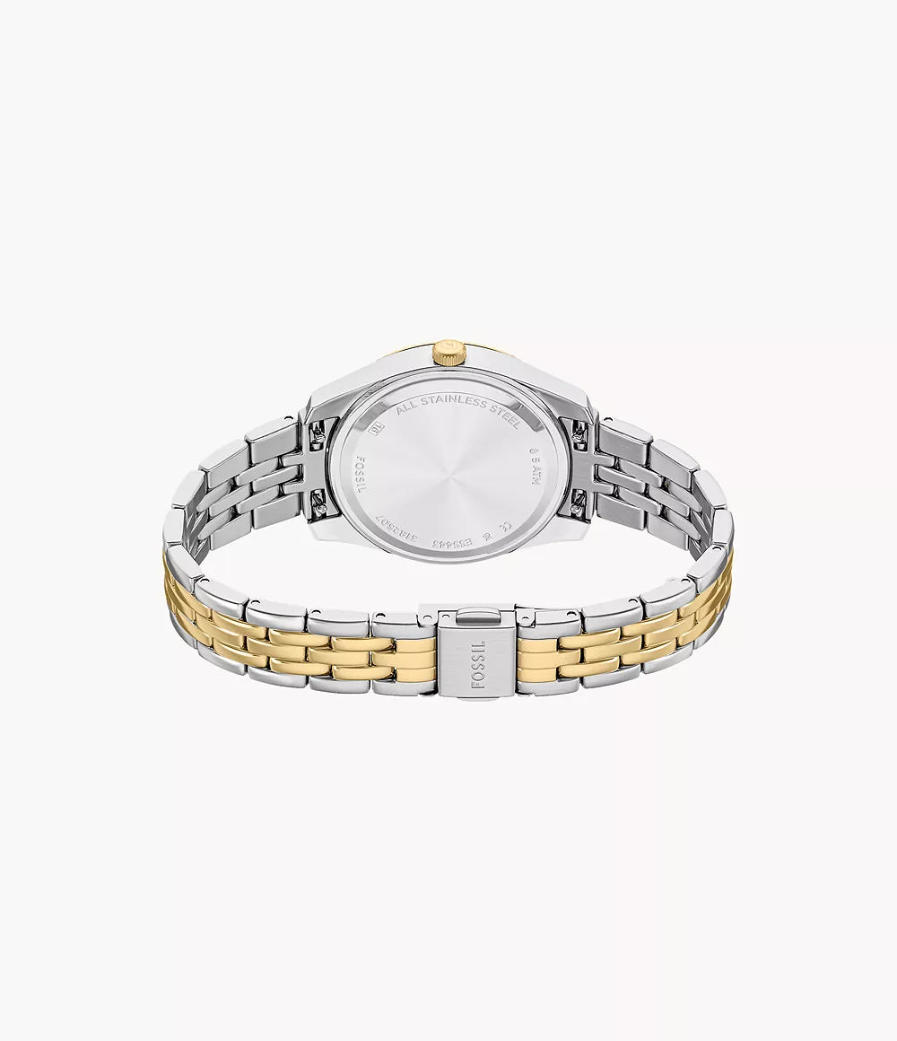 Fossil Scarlette Three Hand Two Tone Stainless Steel Watch ES5443