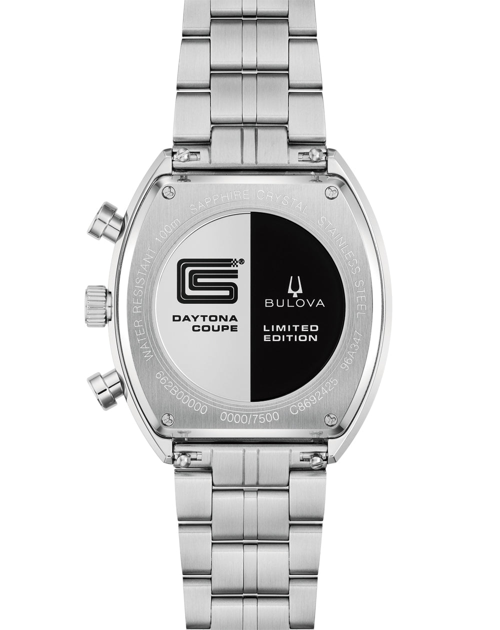 Bulova Shelby Racer Chronograph 96K118 glass caseback detail