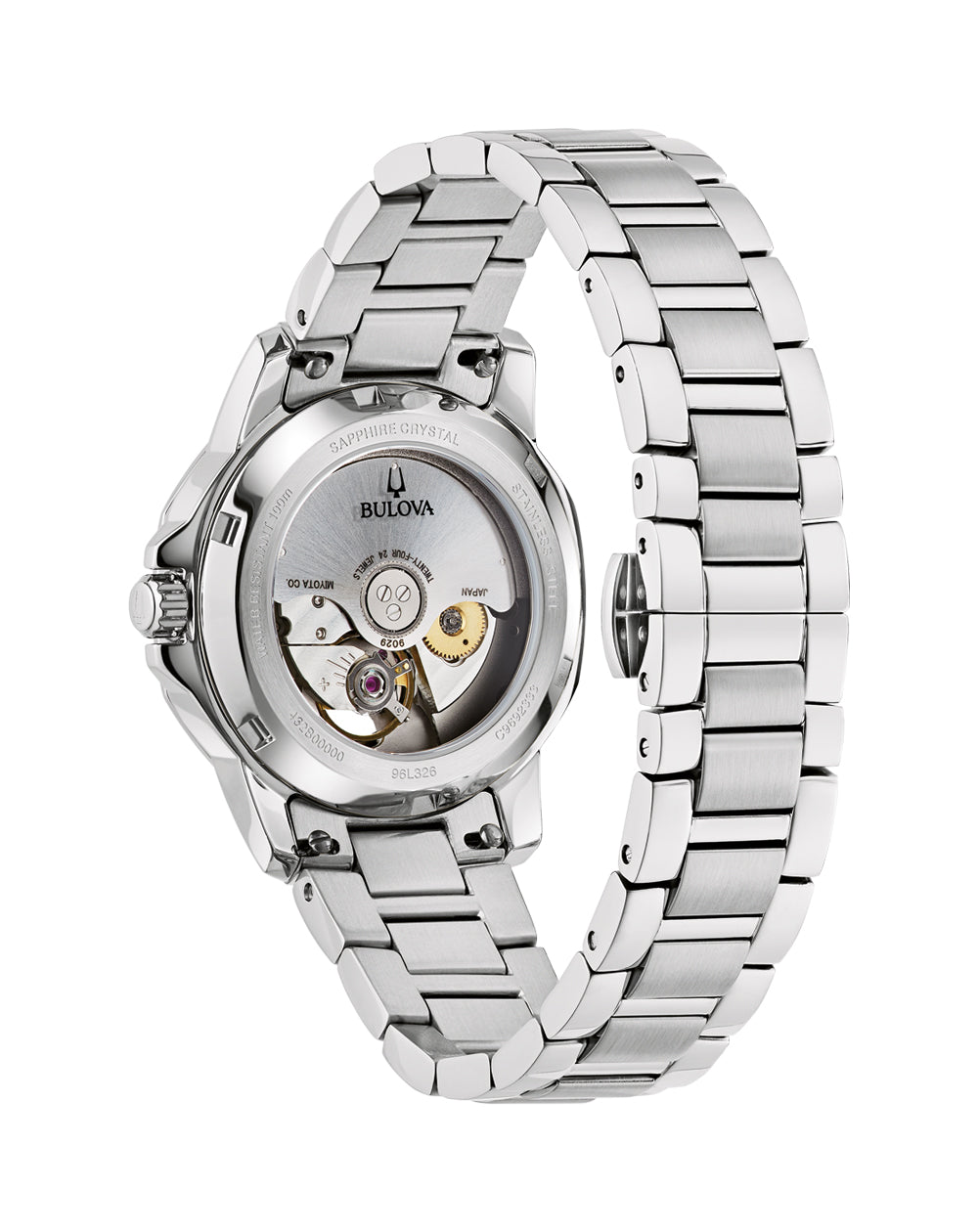 Bulova Marine Star Stainless Steel Automatic Watch with Mother of Pearl Dial for Women SKU 96L326