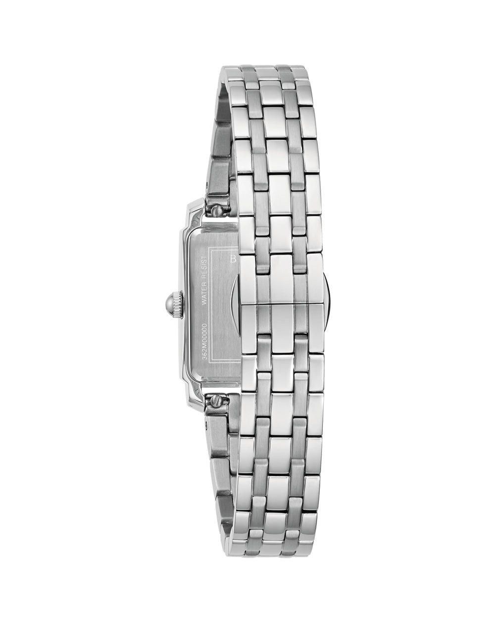 Bulova Elegant Diamond-Accented Stainless Steel Watch with White Dial 96P244