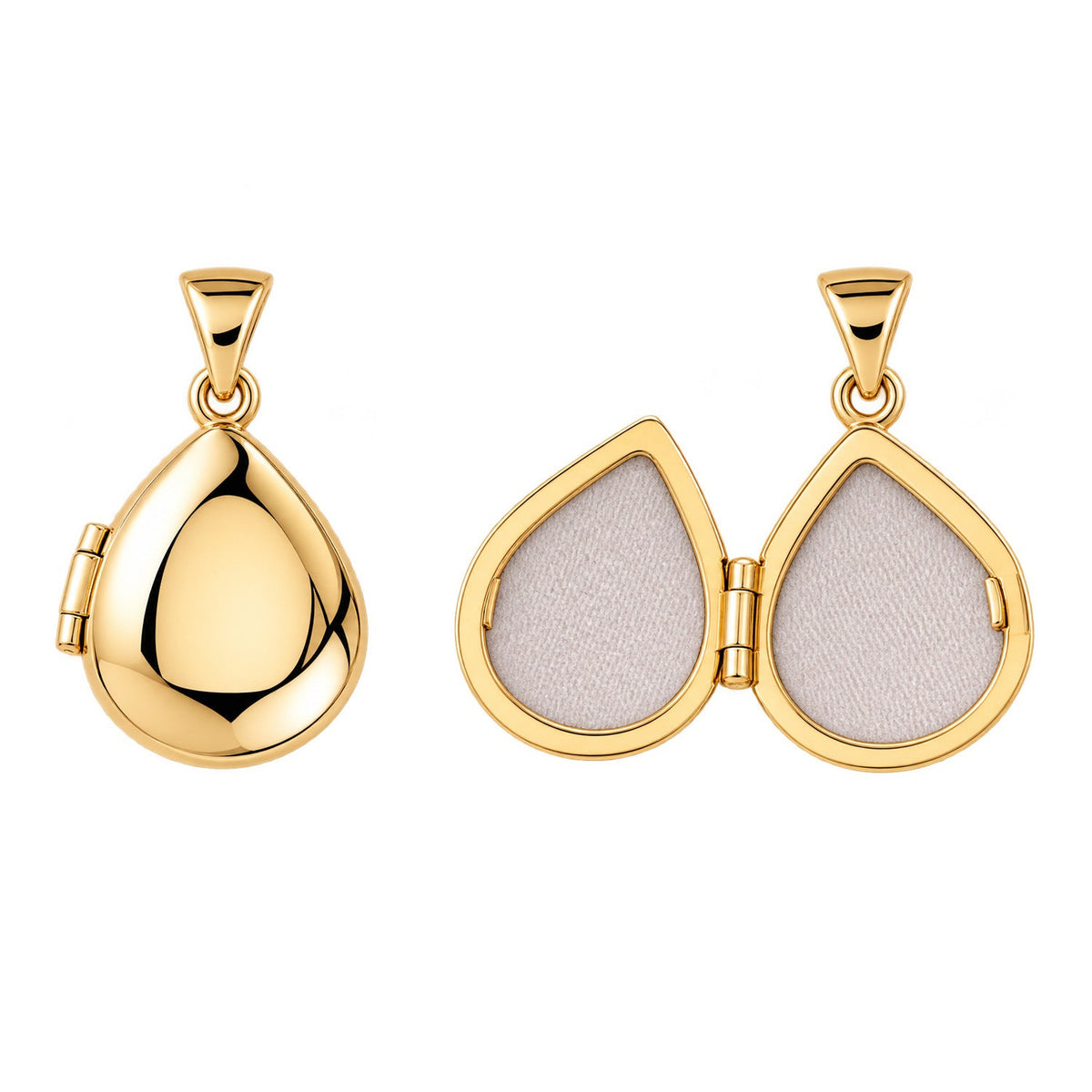 Fine Gold 9K Yellow Gold Teardrop Domed Locket Pendant 9YP0491 9YP0491 front packshot
