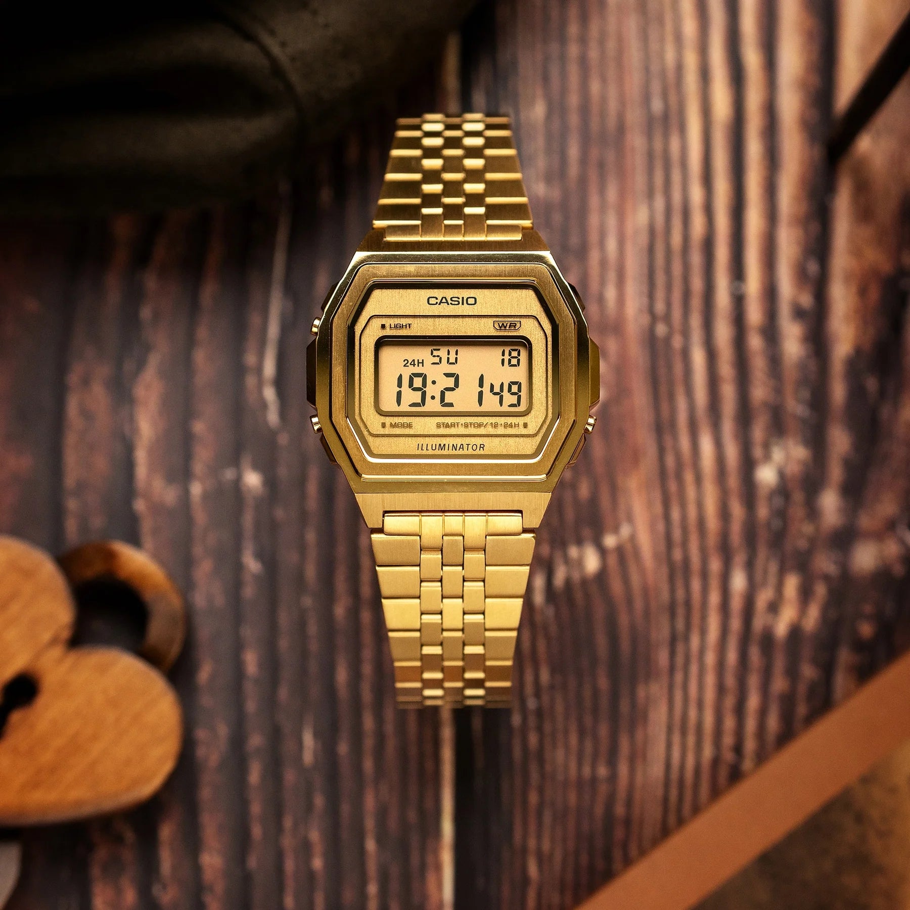 Casio Vintage Gold Stainless Steel Band Watch A1000G-9D