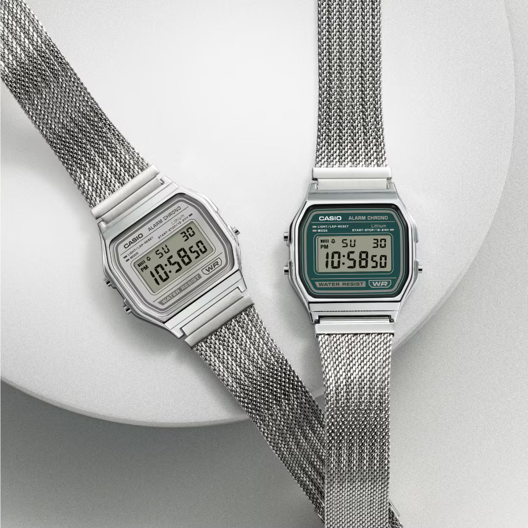 Casio Stainless Steel Digital Silver Dial Watch A158WEA-7D