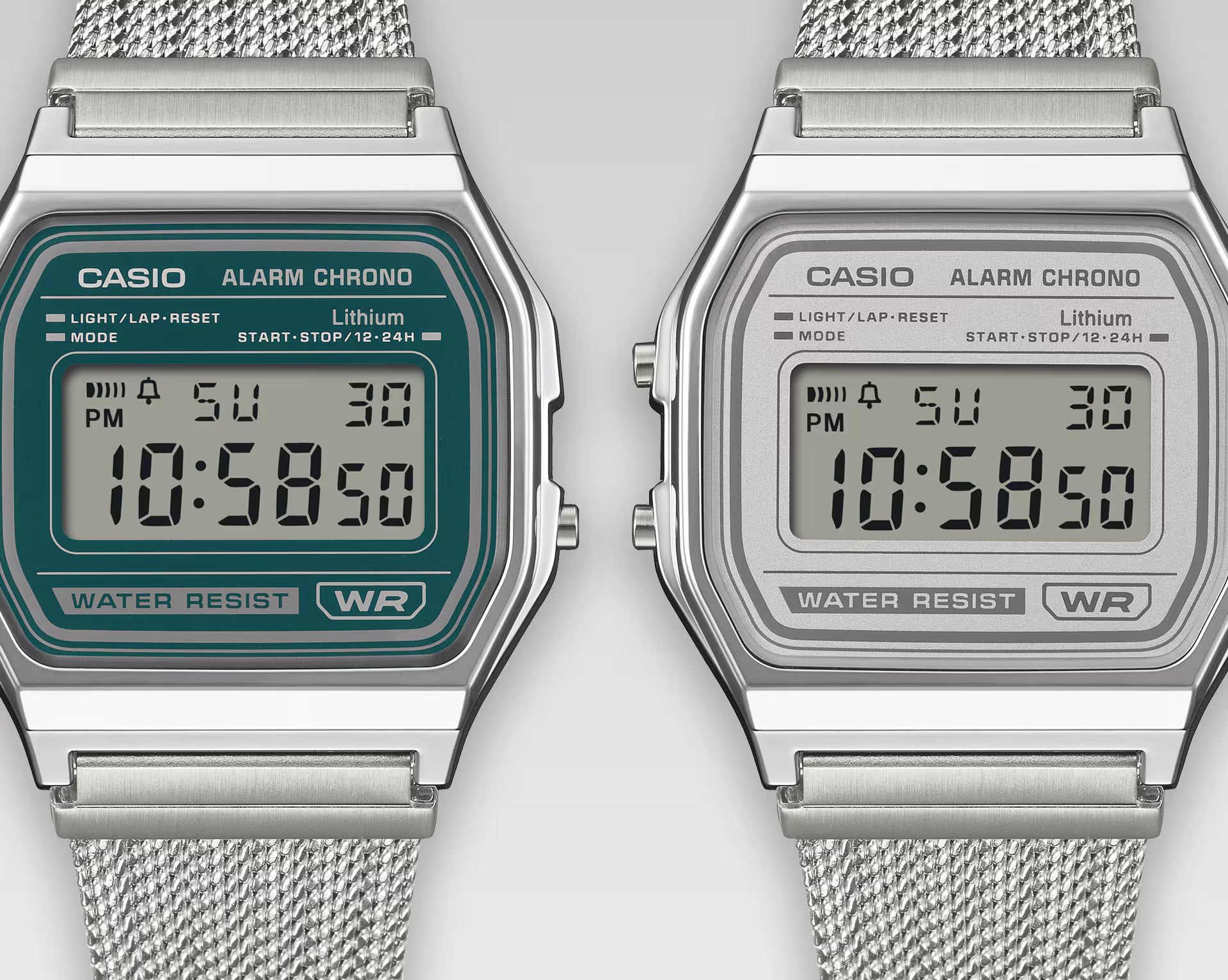 Casio Stainless Steel Digital Silver Dial Watch A158WEA-7D