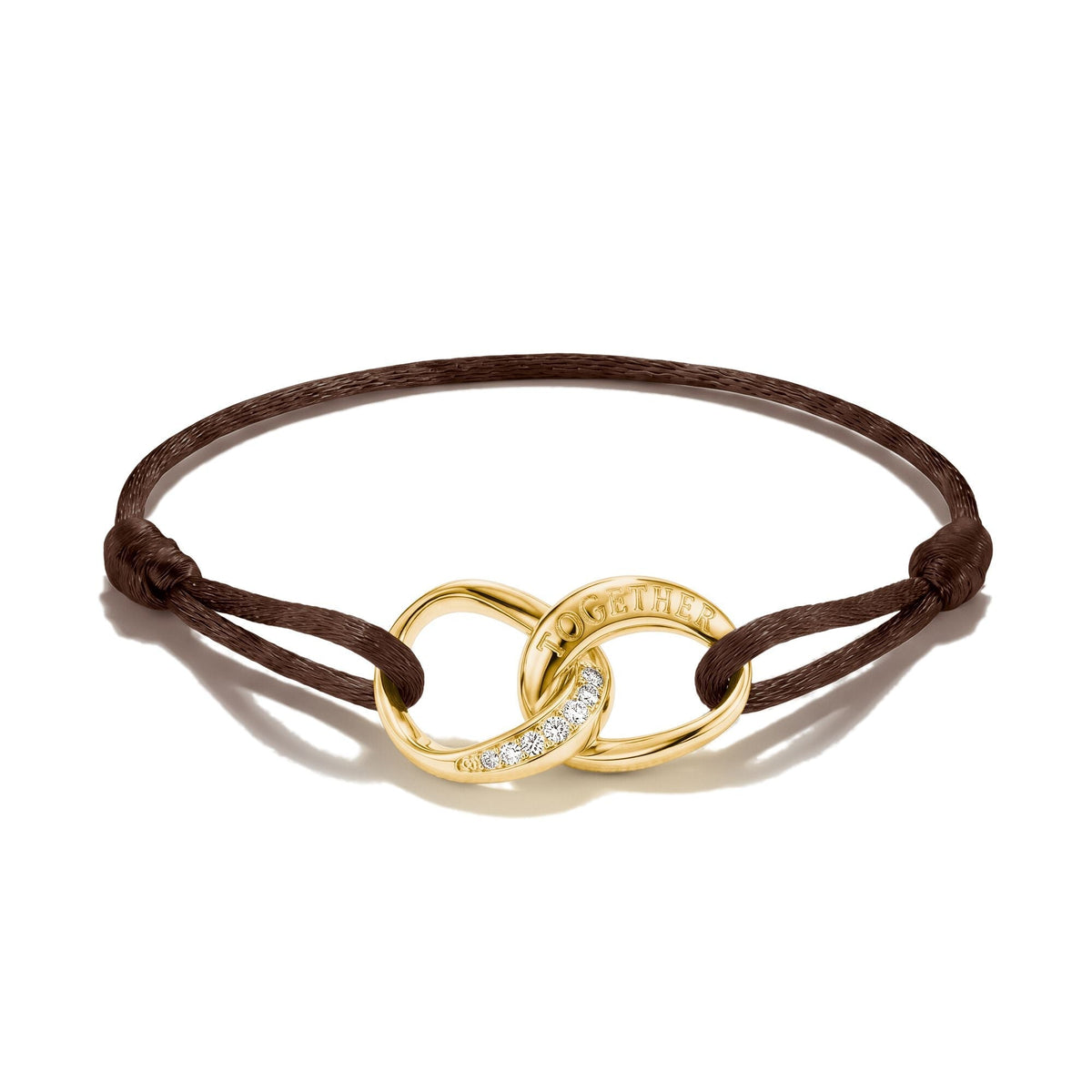 Thomas Sabo Textile bracelet Together brown with zirconia