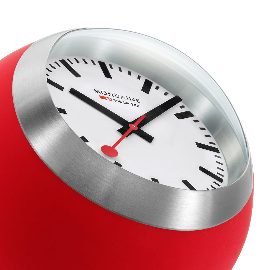 Mondaine Official Swiss Railways Globe Clock 6cm Red A660.30335.16SBP