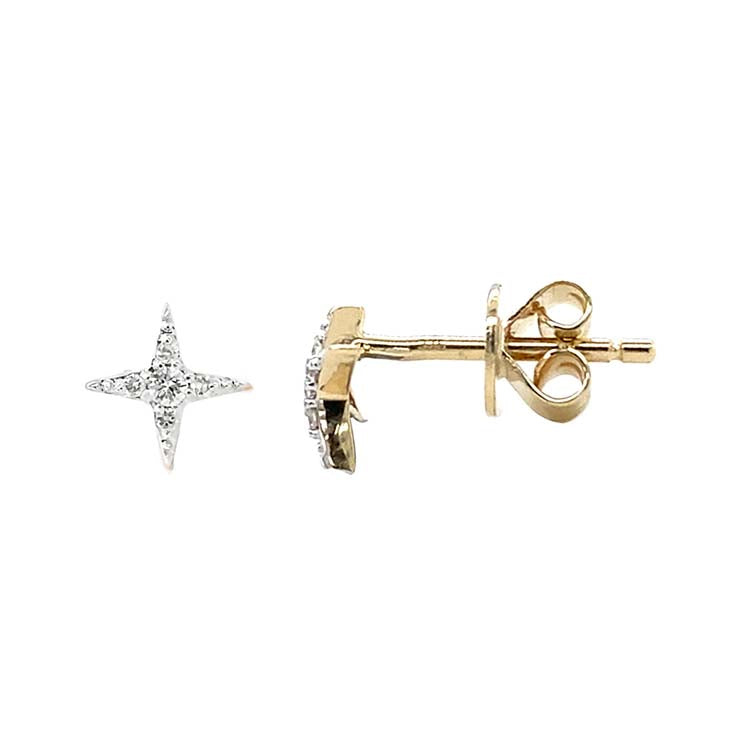 Diamond Earrings with 0.06ct Diamond in 9K Yellow Gold