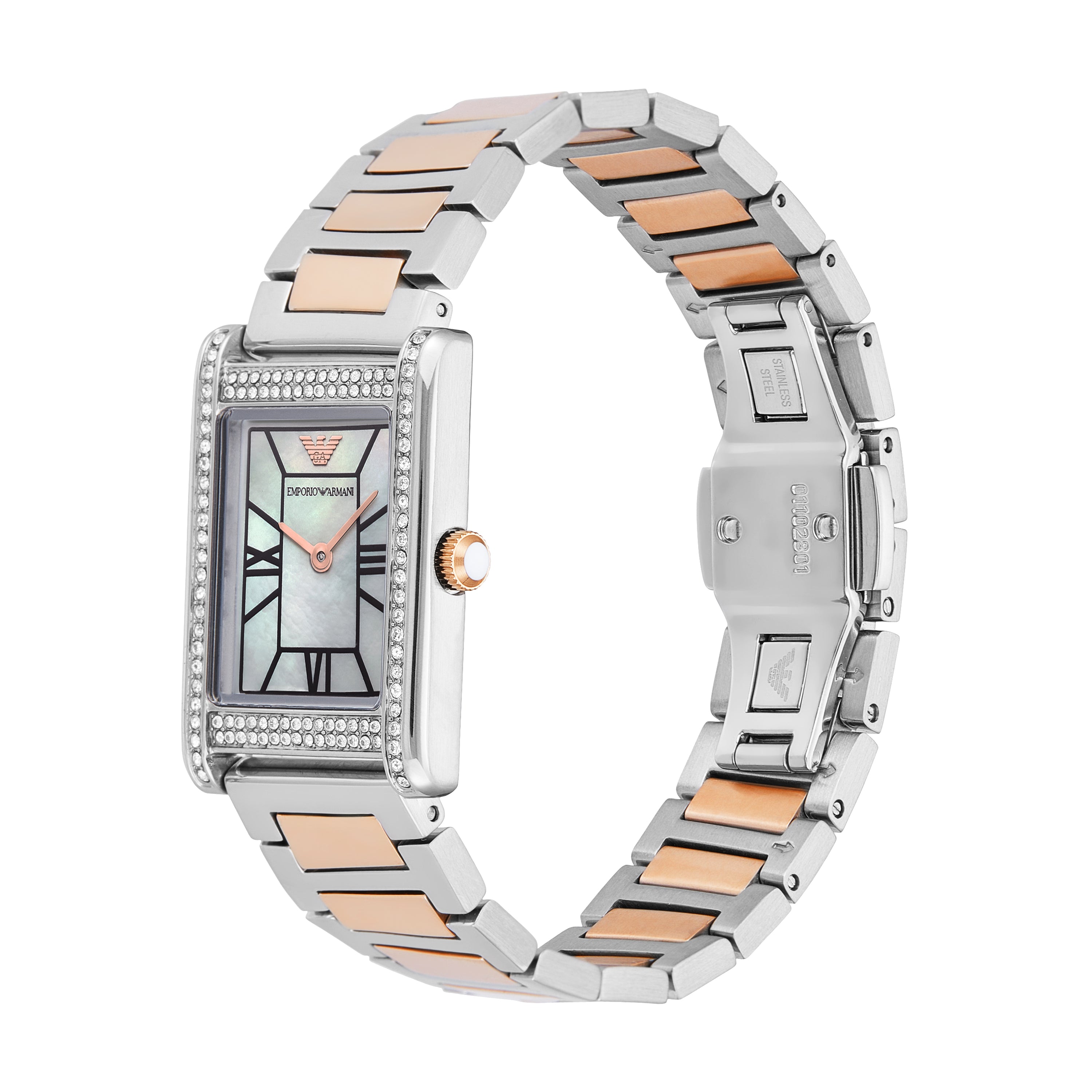 Emporio Armani Mother of Pearl Dial Two Tone Stainless Steel Watch AR11626