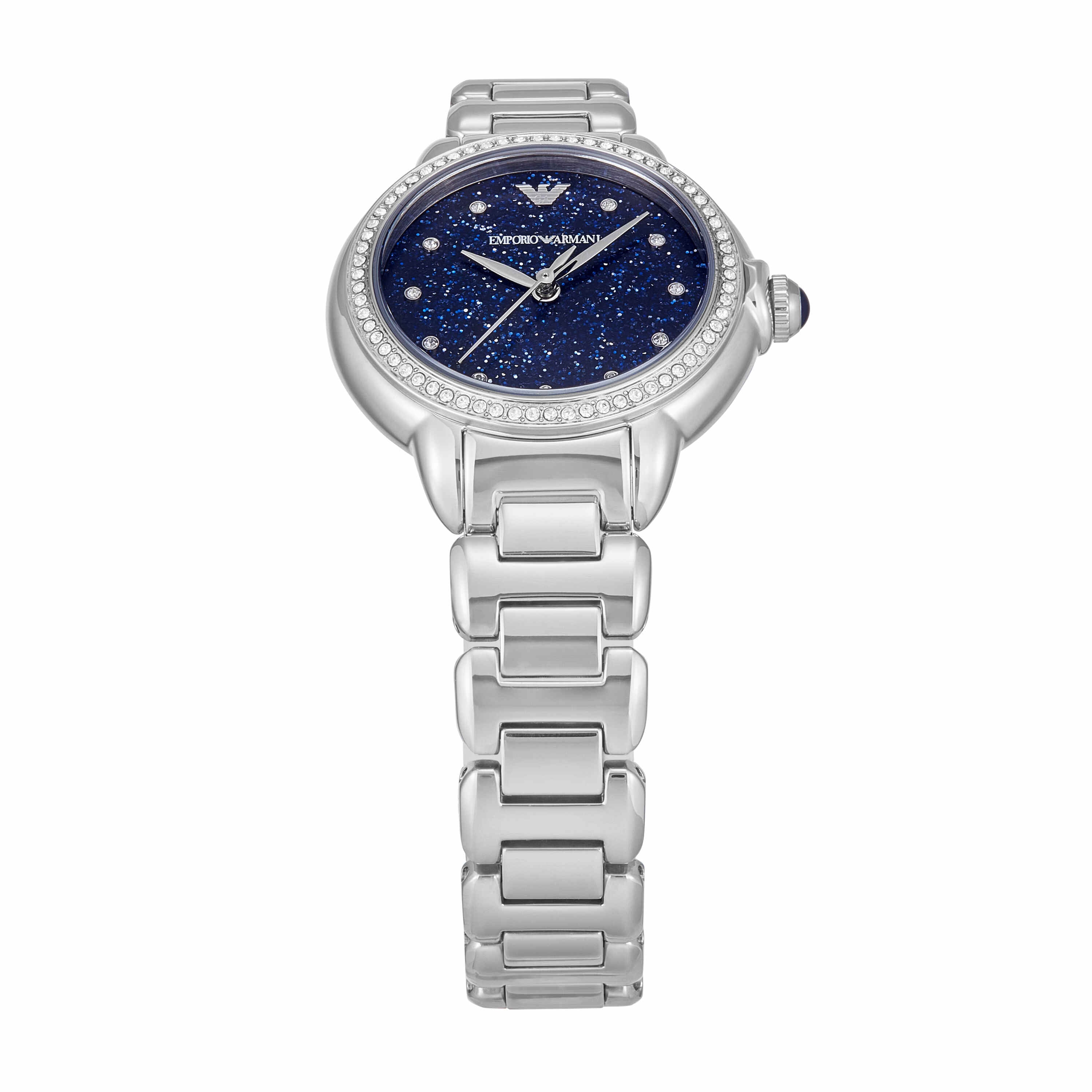 Armani Three-Hand Silver Stainless Steel Blue Dial Watch AR11630