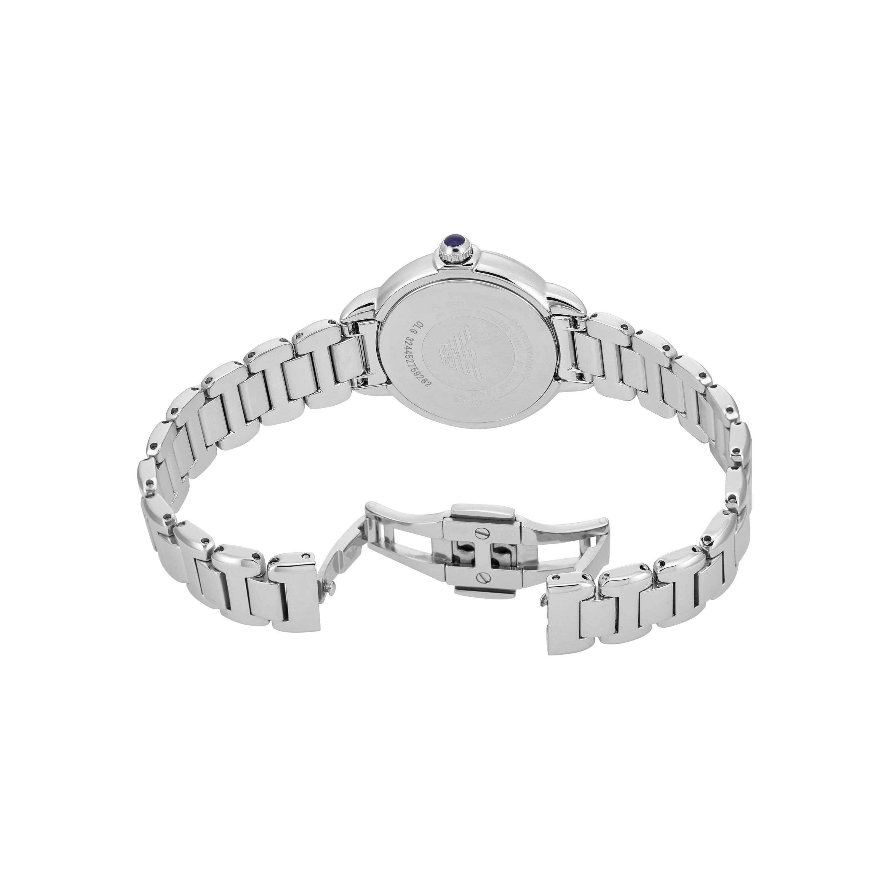 Armani Three-Hand Silver Stainless Steel Blue Dial Watch AR11630