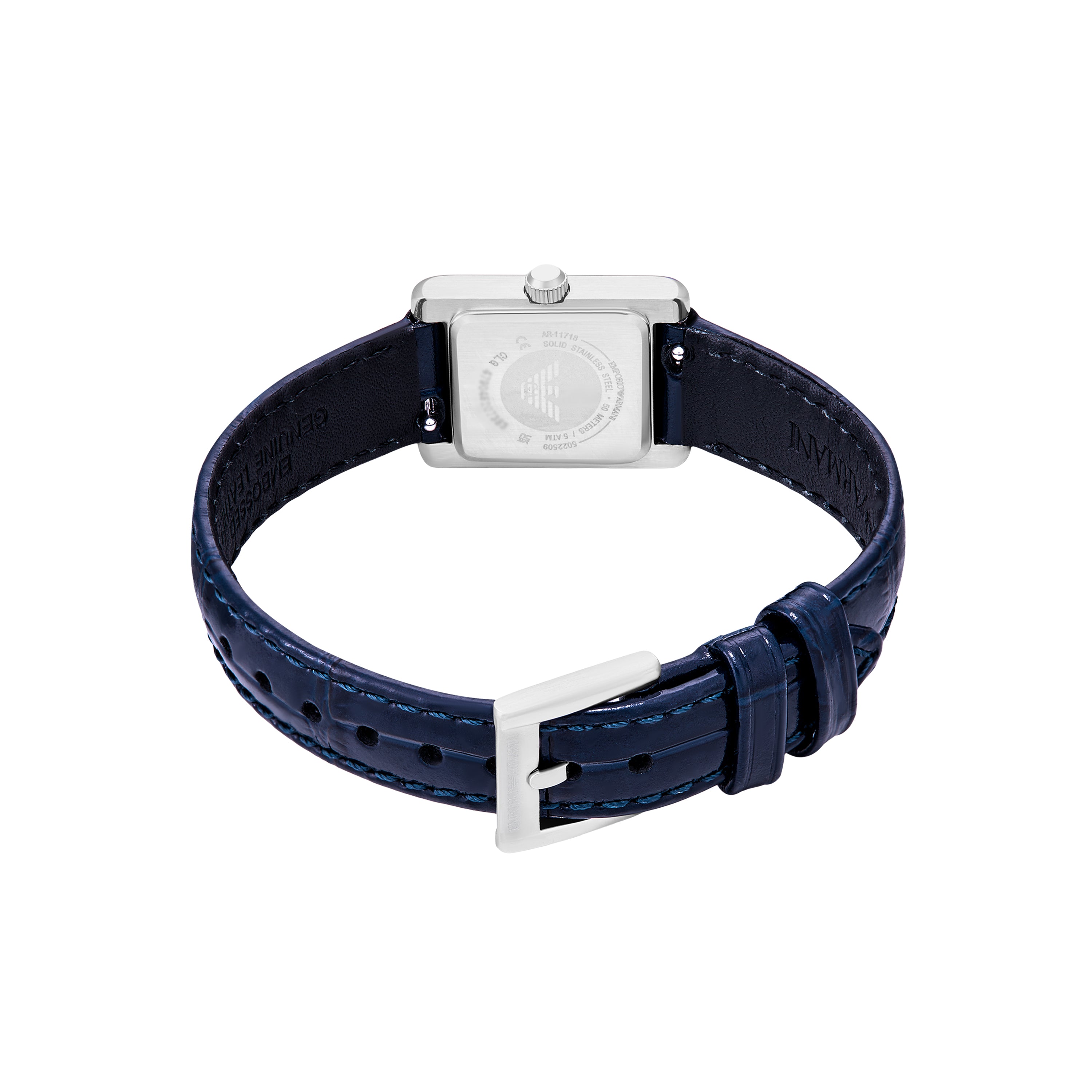 Emporio Armani Analogue Blue Leather Strap Watch AR11718