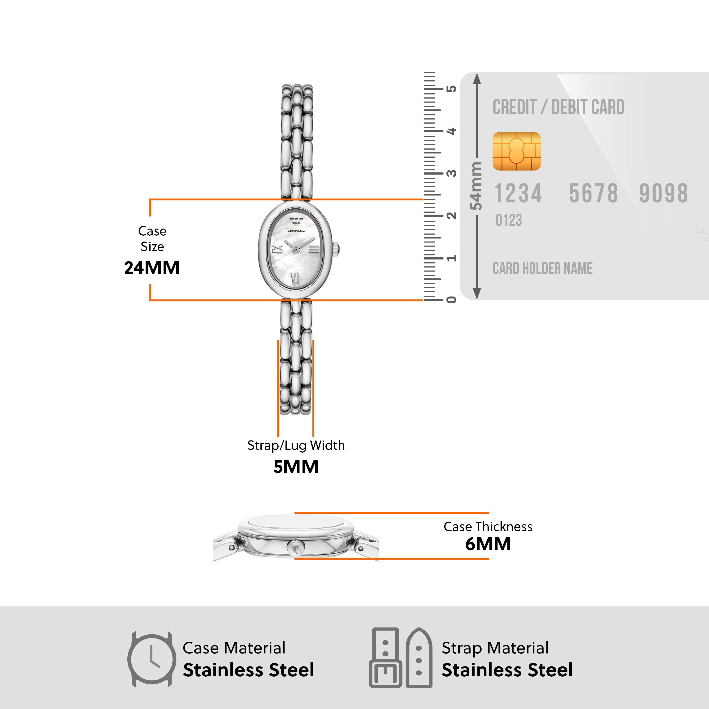 Emporio Armani Two Hand Silver Stainless Steel Watch AR11720