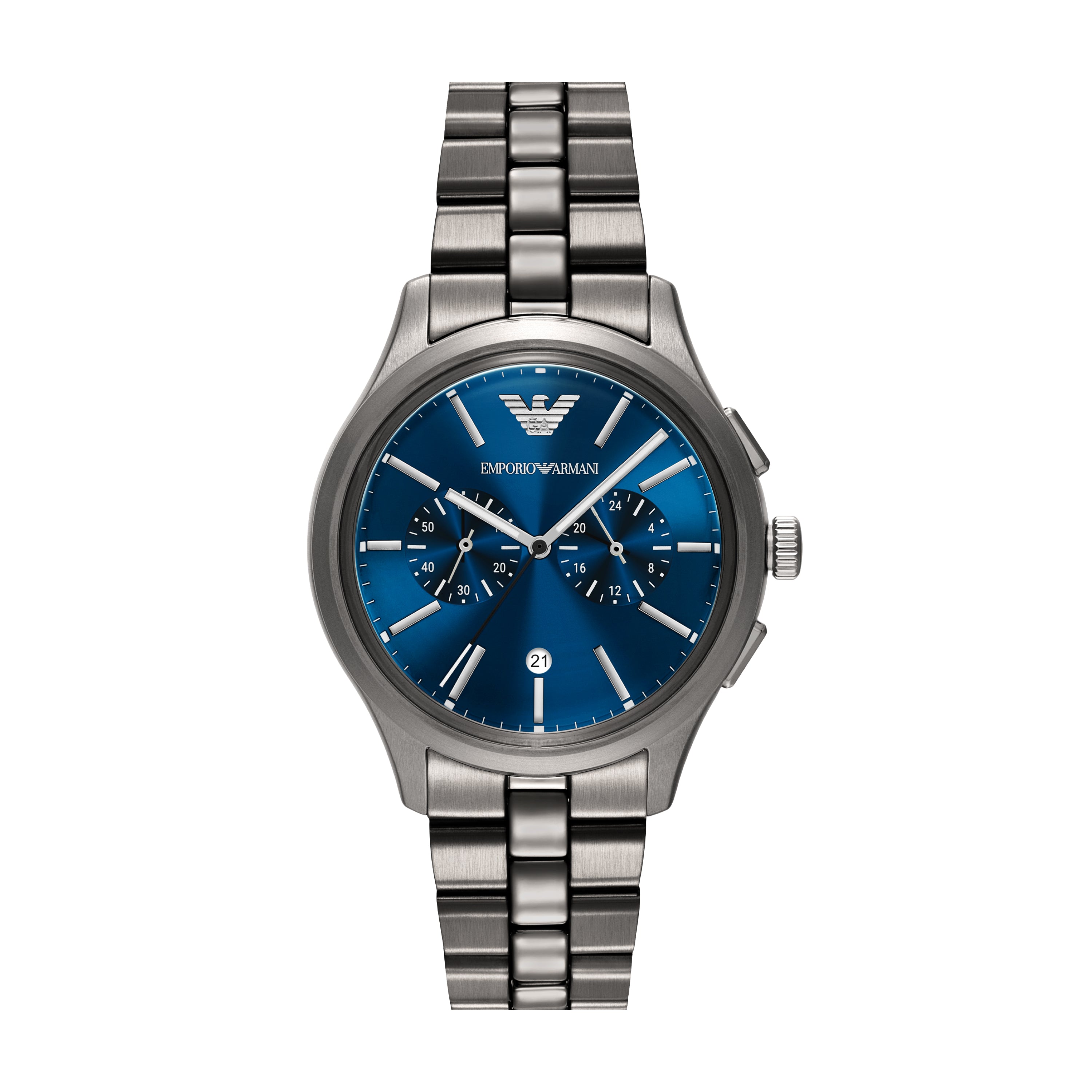Emporio Armani Blue Dial Gunmetal Stainless Steel Watch AR11729