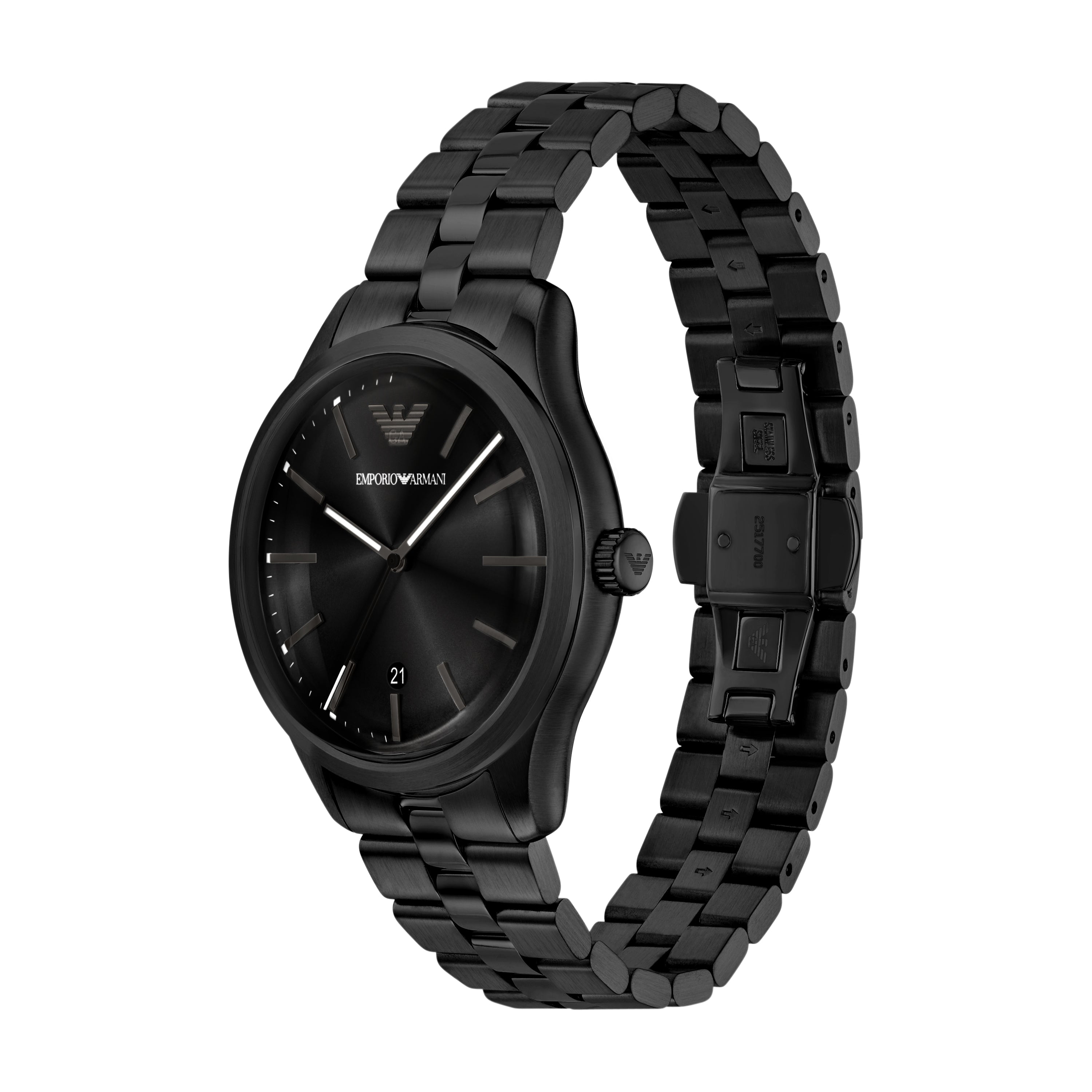Emporio Armani Black Dial Stainless Steel Watch AR11736