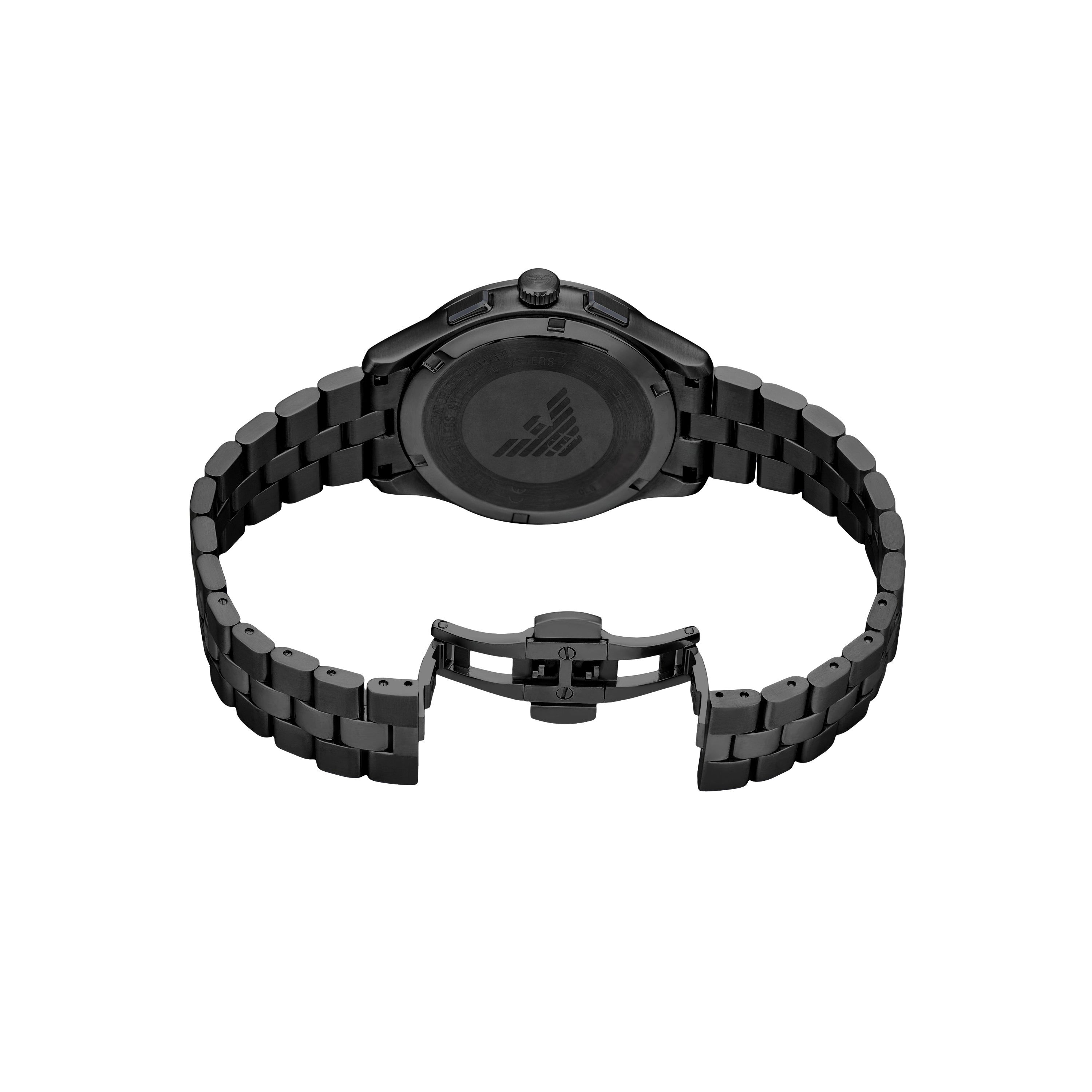 Emporio Armani Black Dial Stainless Steel Watch AR11736