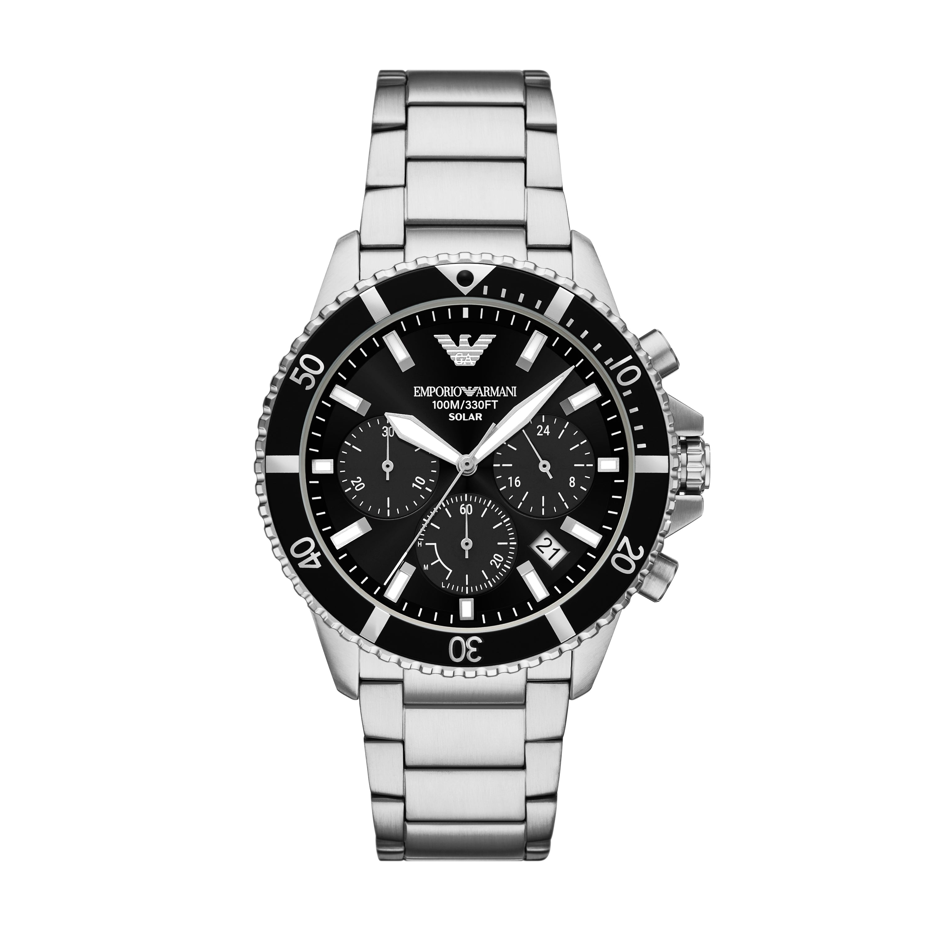 Emporio Armani Black Dial Stainless Steel Watch AR11739