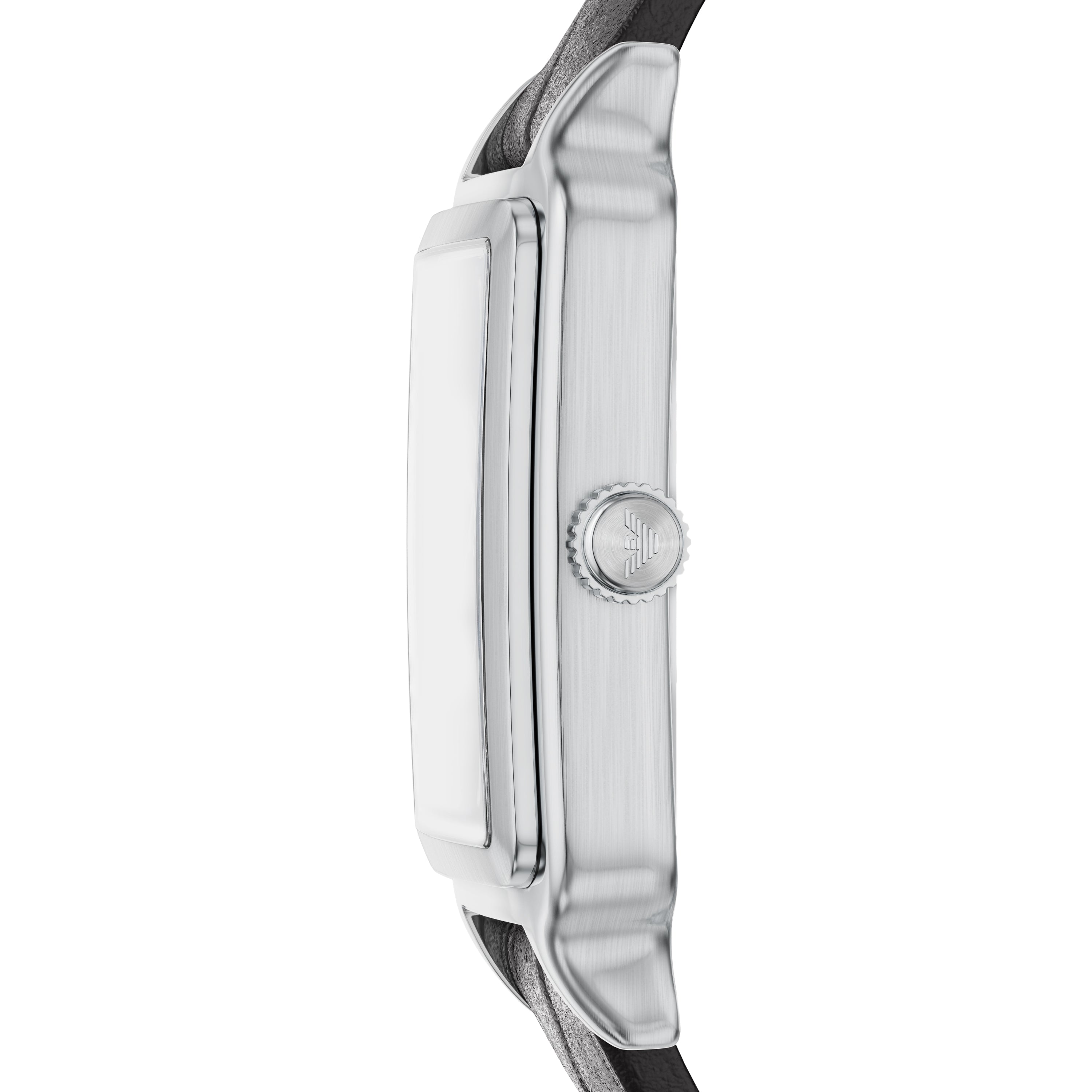 Emporio Armani Silver Dial 36mm Brown Leather Strap Men's Watch AR11756