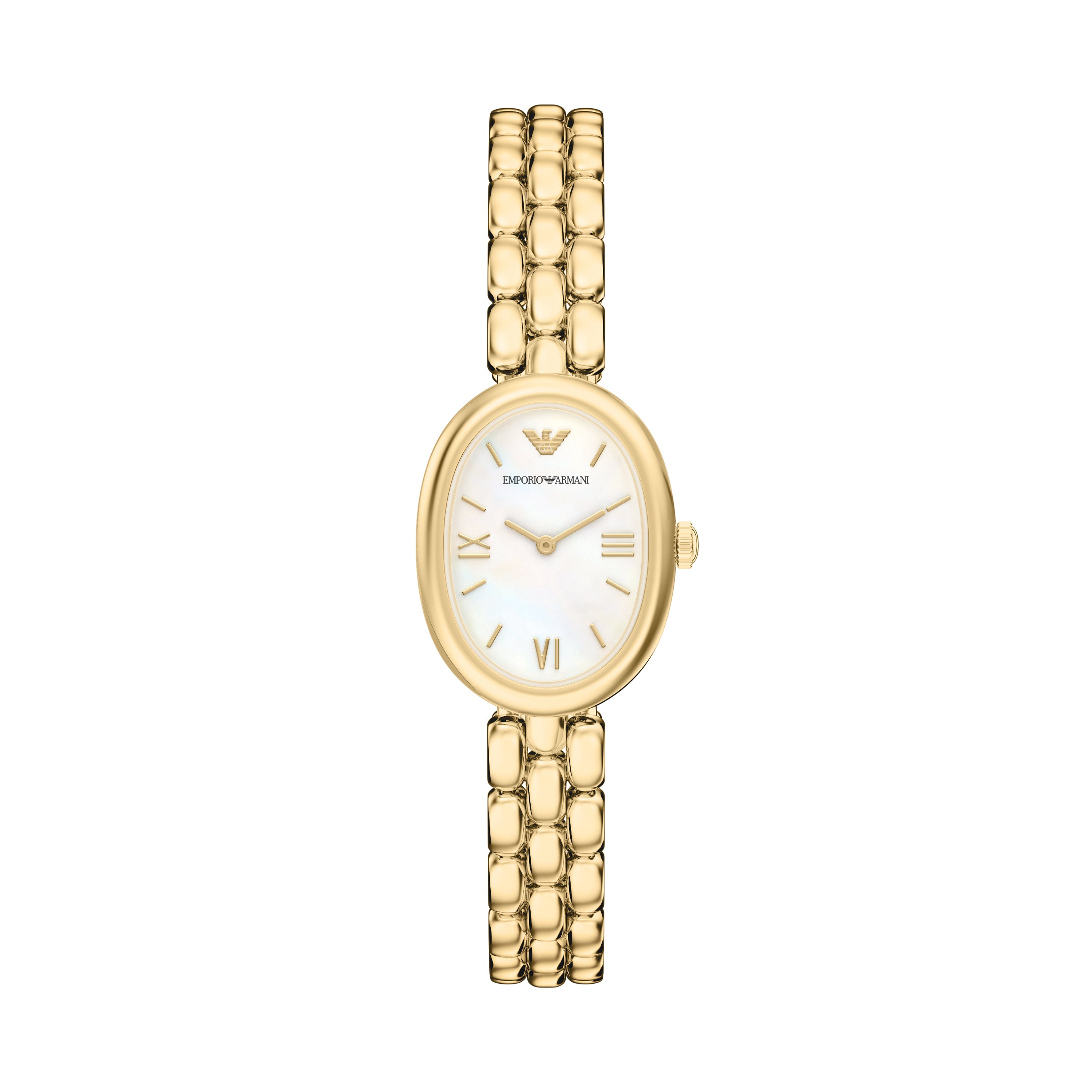 Emporio Armani White Dial Gold Stainless Steel Watch AR11777
