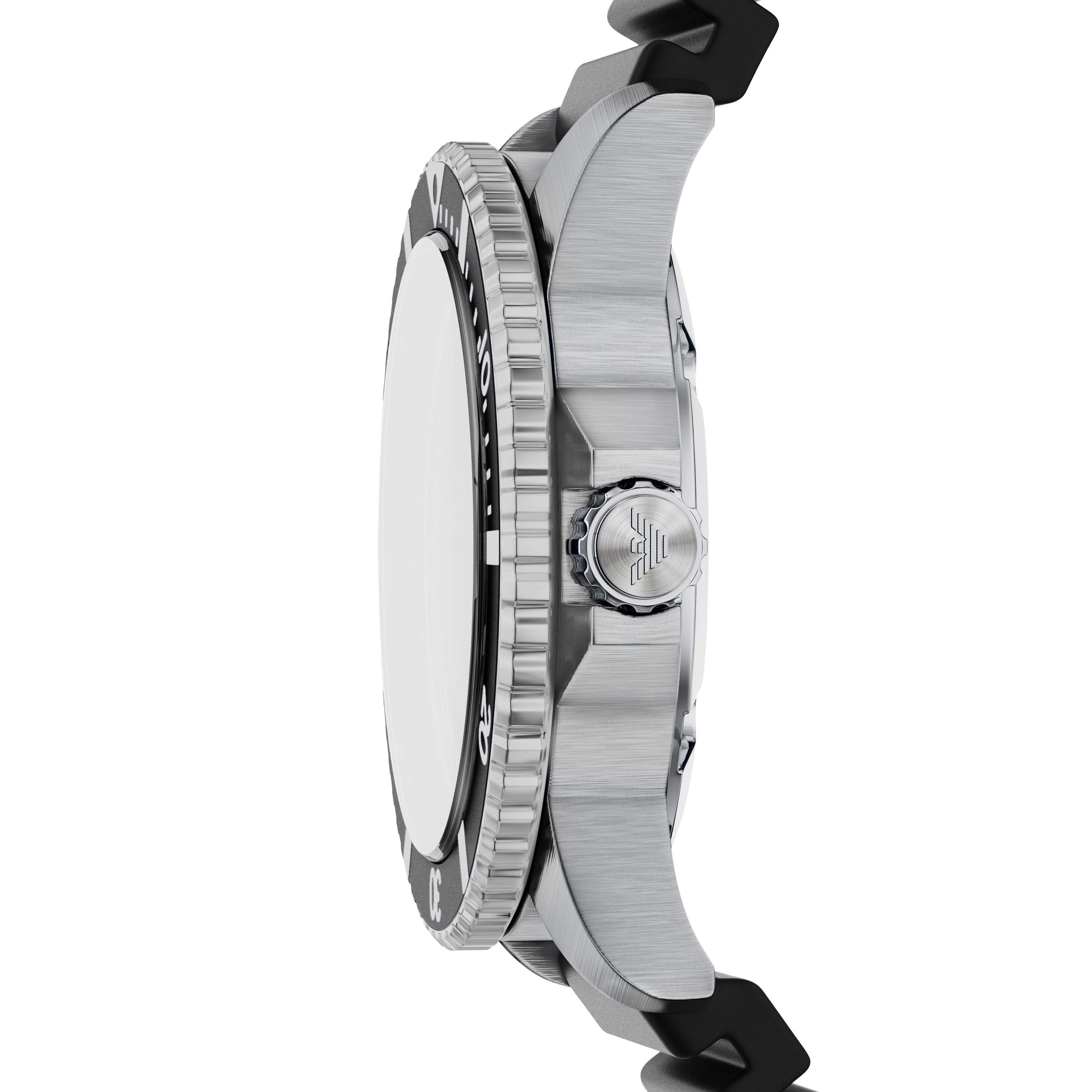 Emporio Armani Black Dial Silicone Strap Watch AR11788