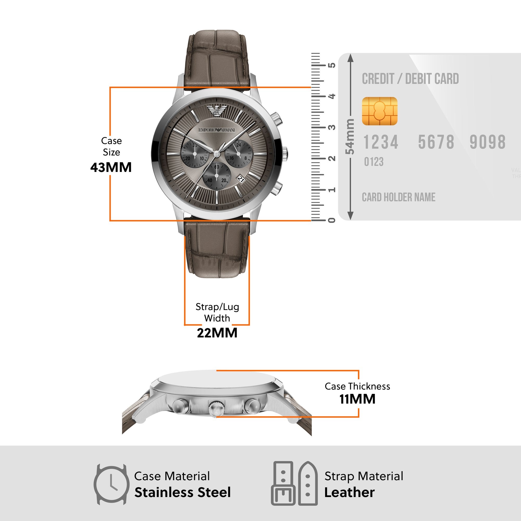 Emporio Armani men's watch, gray dial (view 8)