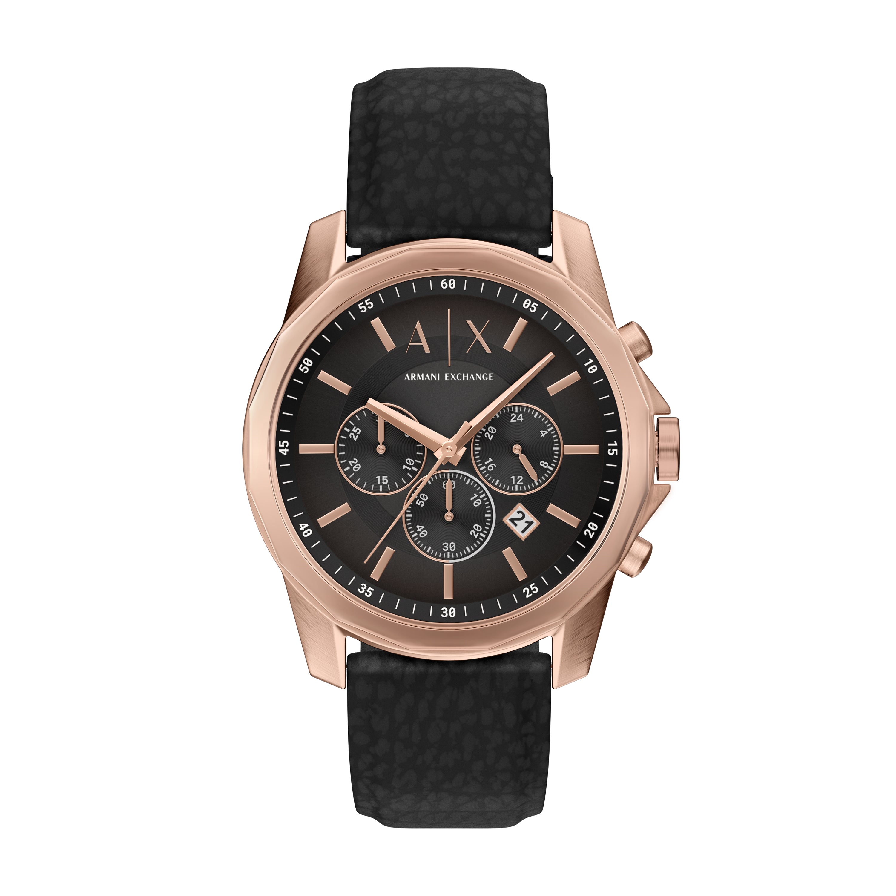 Armani Exchange Chronograph Black Rubber Band Watch AX1769