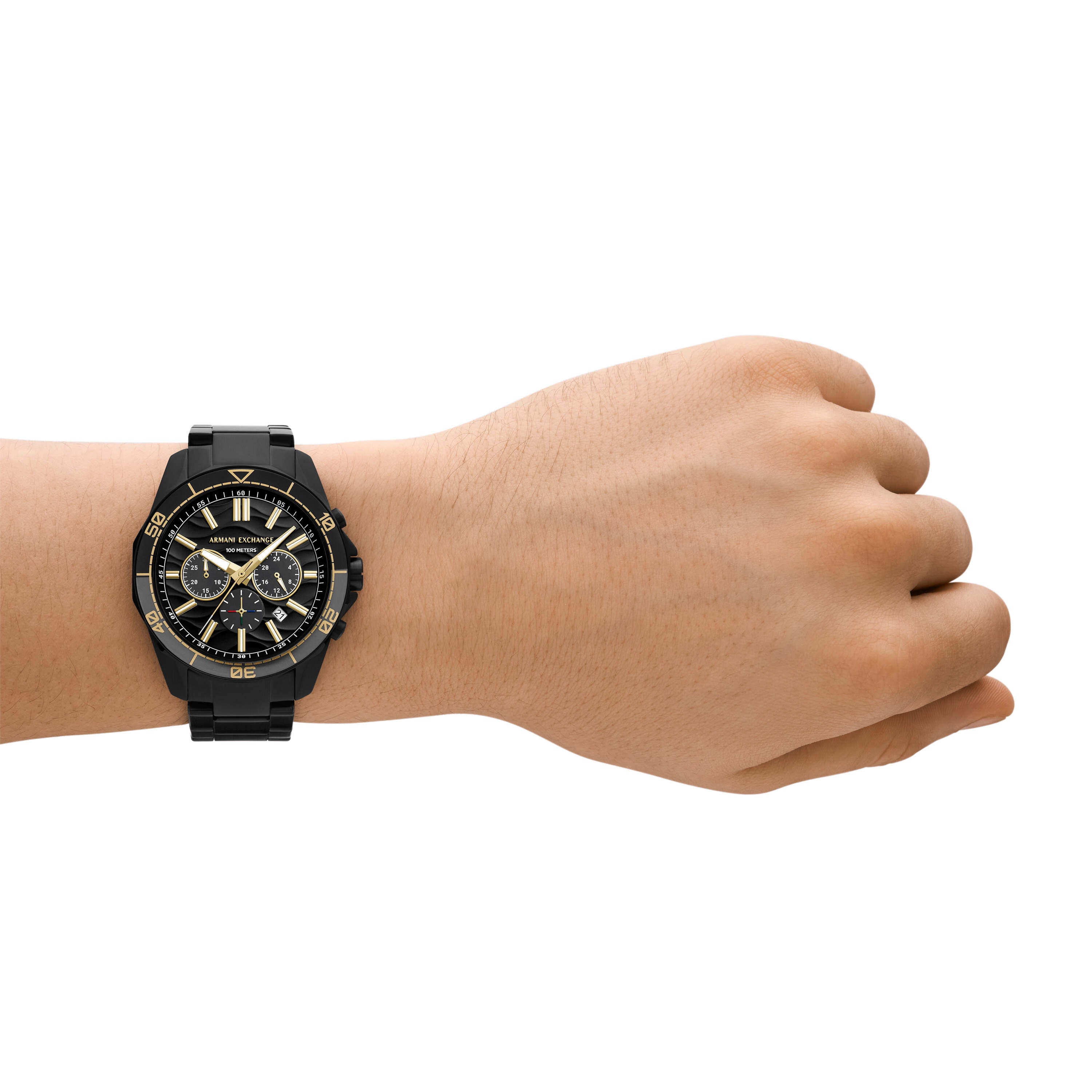 Armani Exchange Chronograph Black Dial Stainless Steel Watch AX1963
