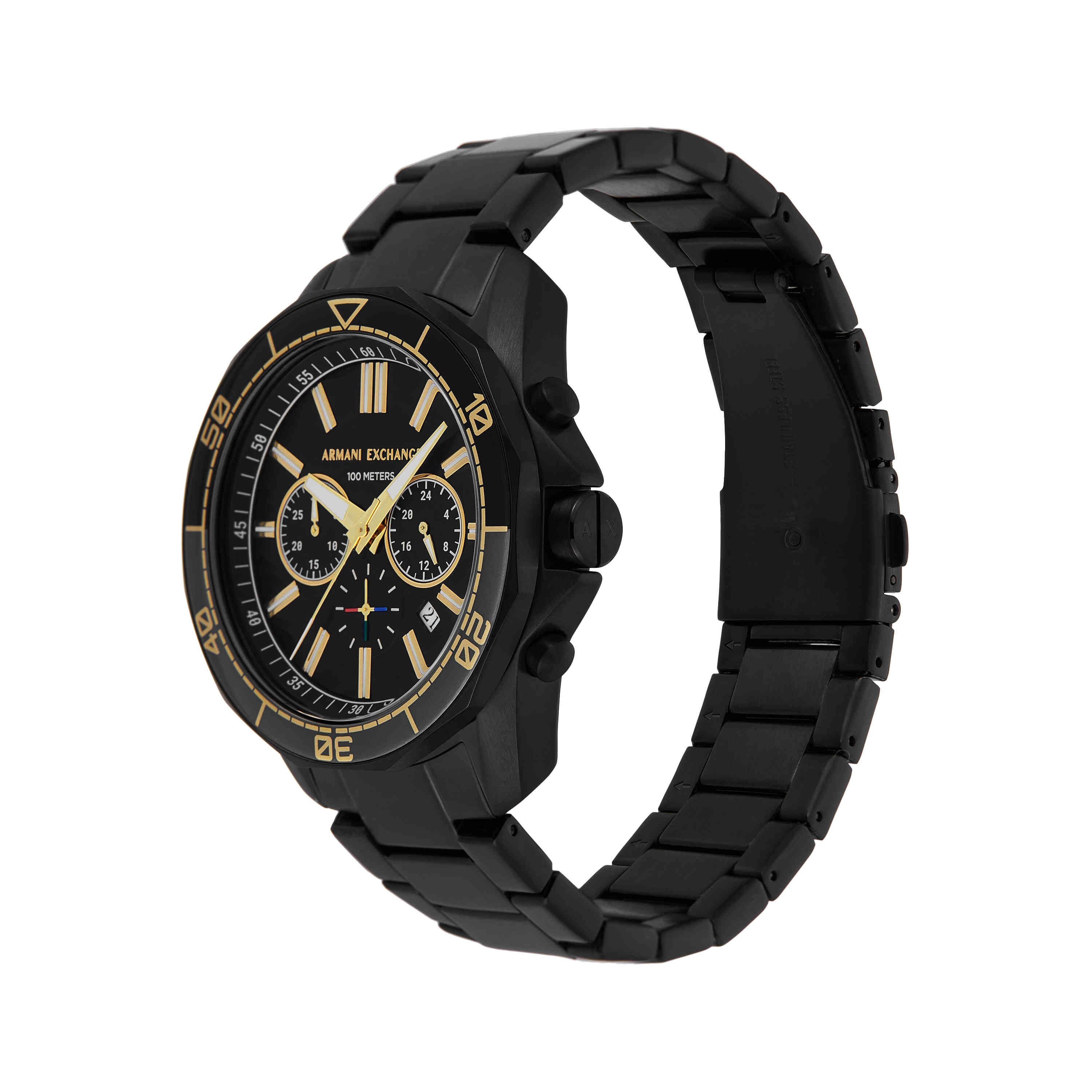 Armani Exchange Chronograph Black Dial Stainless Steel Watch AX1963